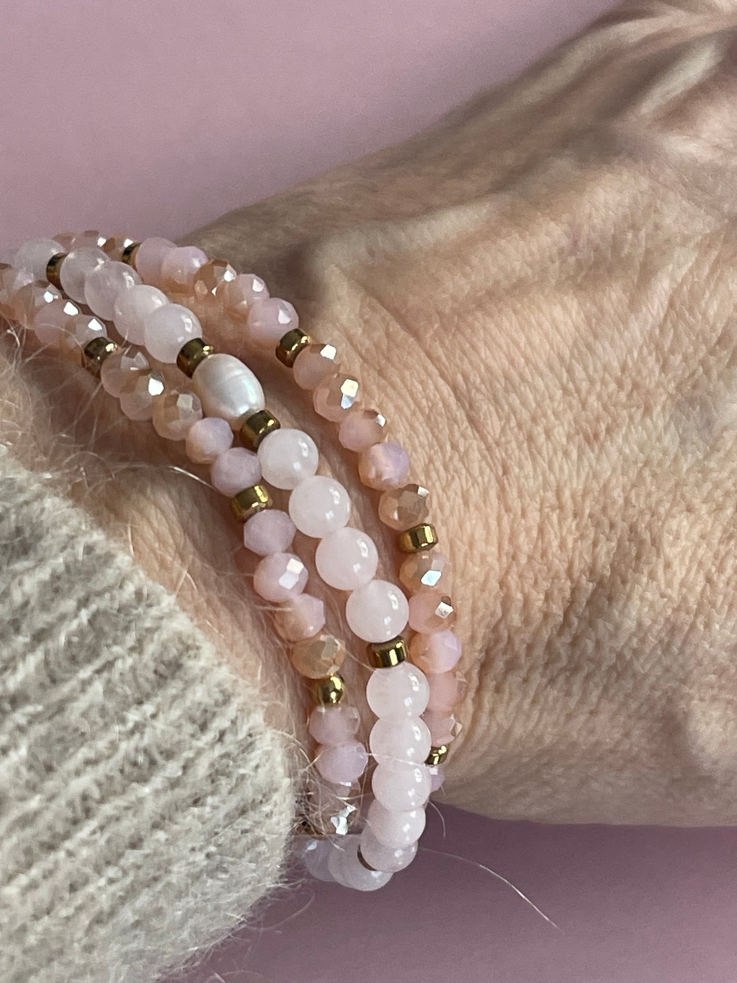 Armband Leah Soft Rose – Set mit 3 Stück