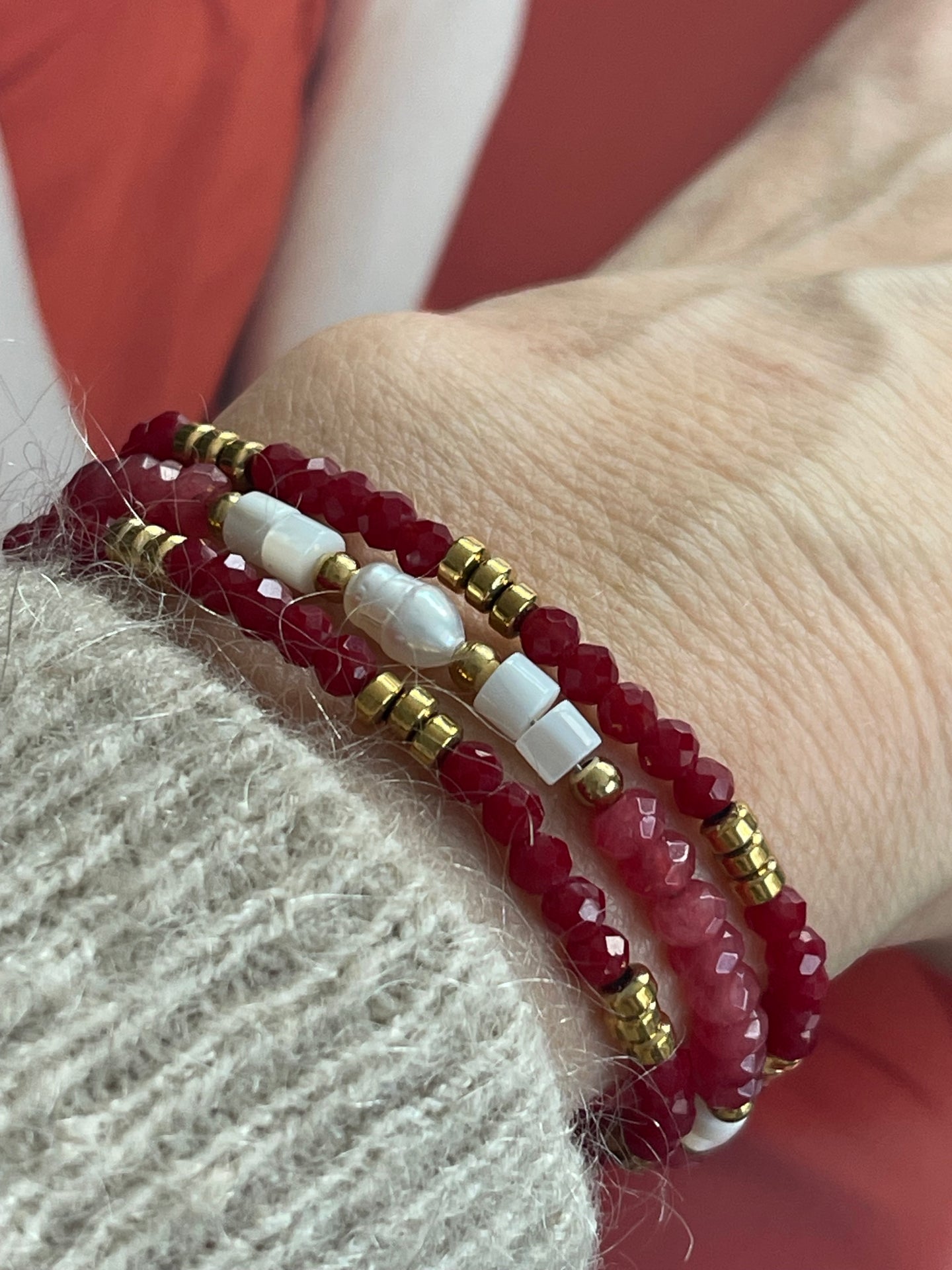 Armband Sarabella Berry – Set mit 3 Stück
