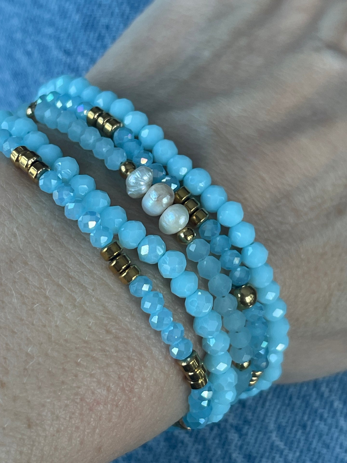 Armband MICHELLE Soft Blue / Mix - 5 Stk