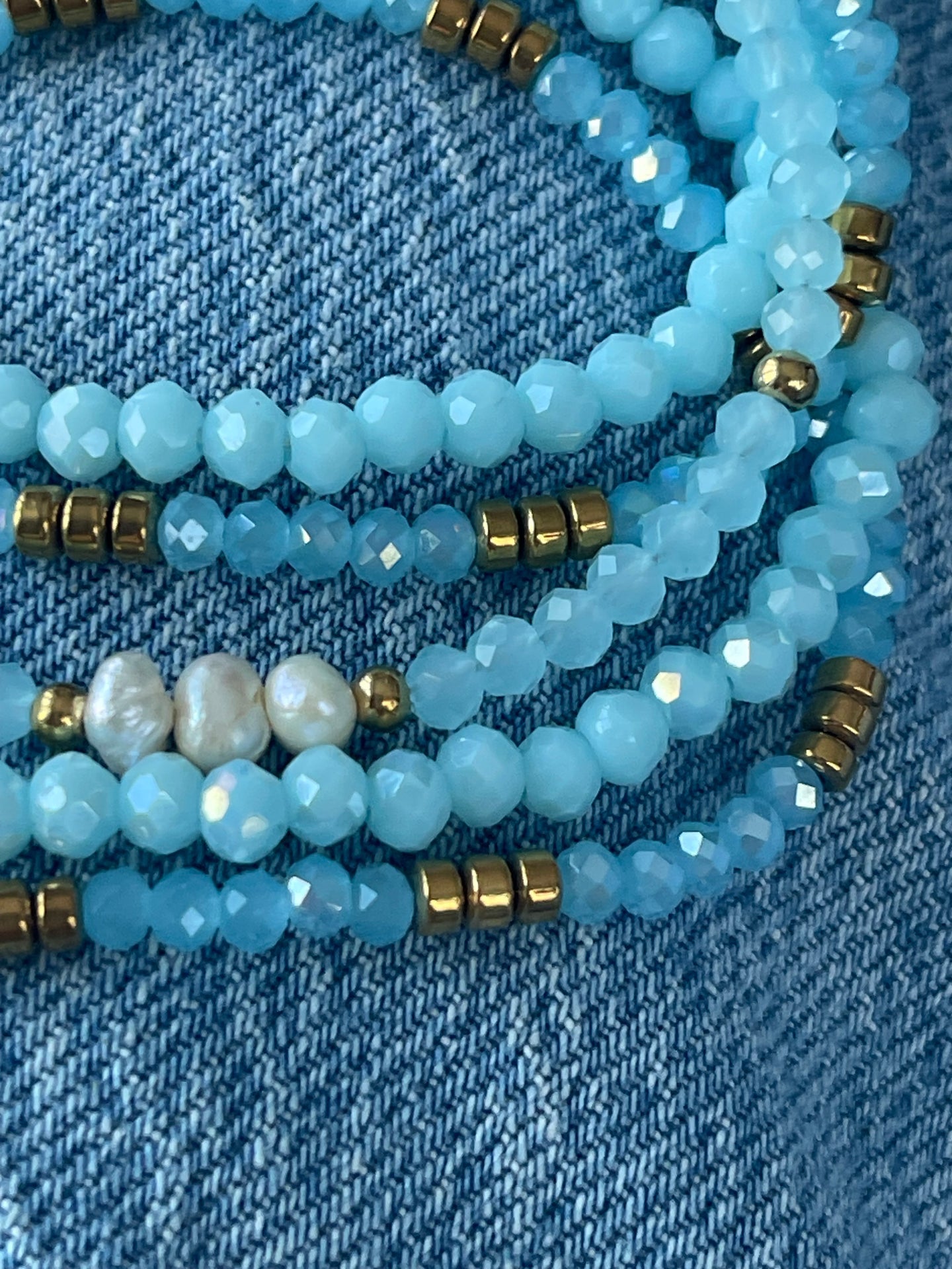 Armband MICHELLE Soft Blue / Mix - 5 Stk
