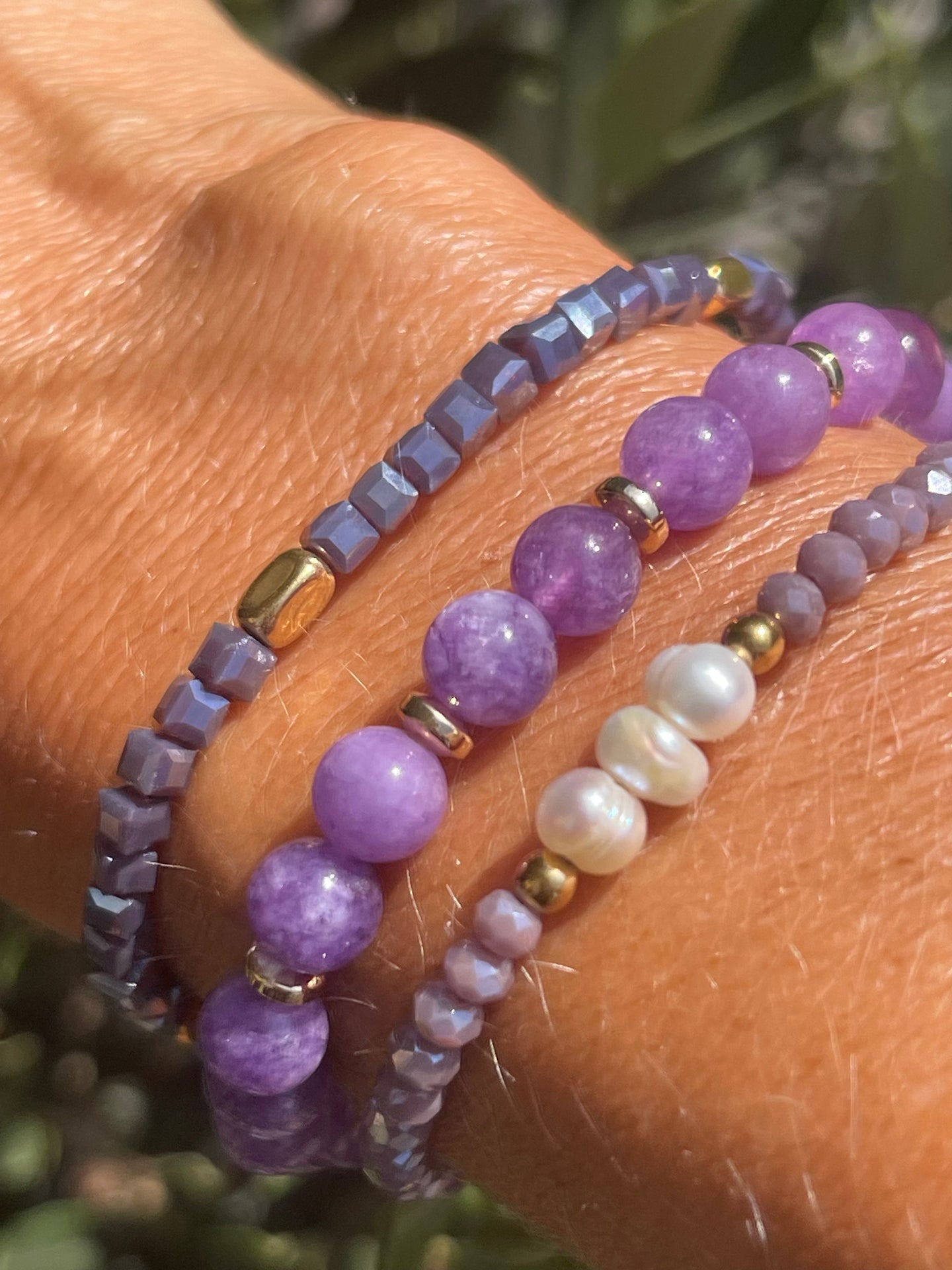 Armband GISELE Lavendel – Set mit 3 Stk.