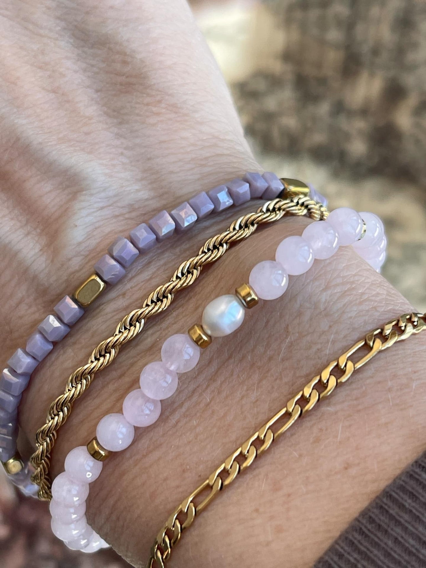 Armband Erika Lavendel - Set mit 4 Armbändern