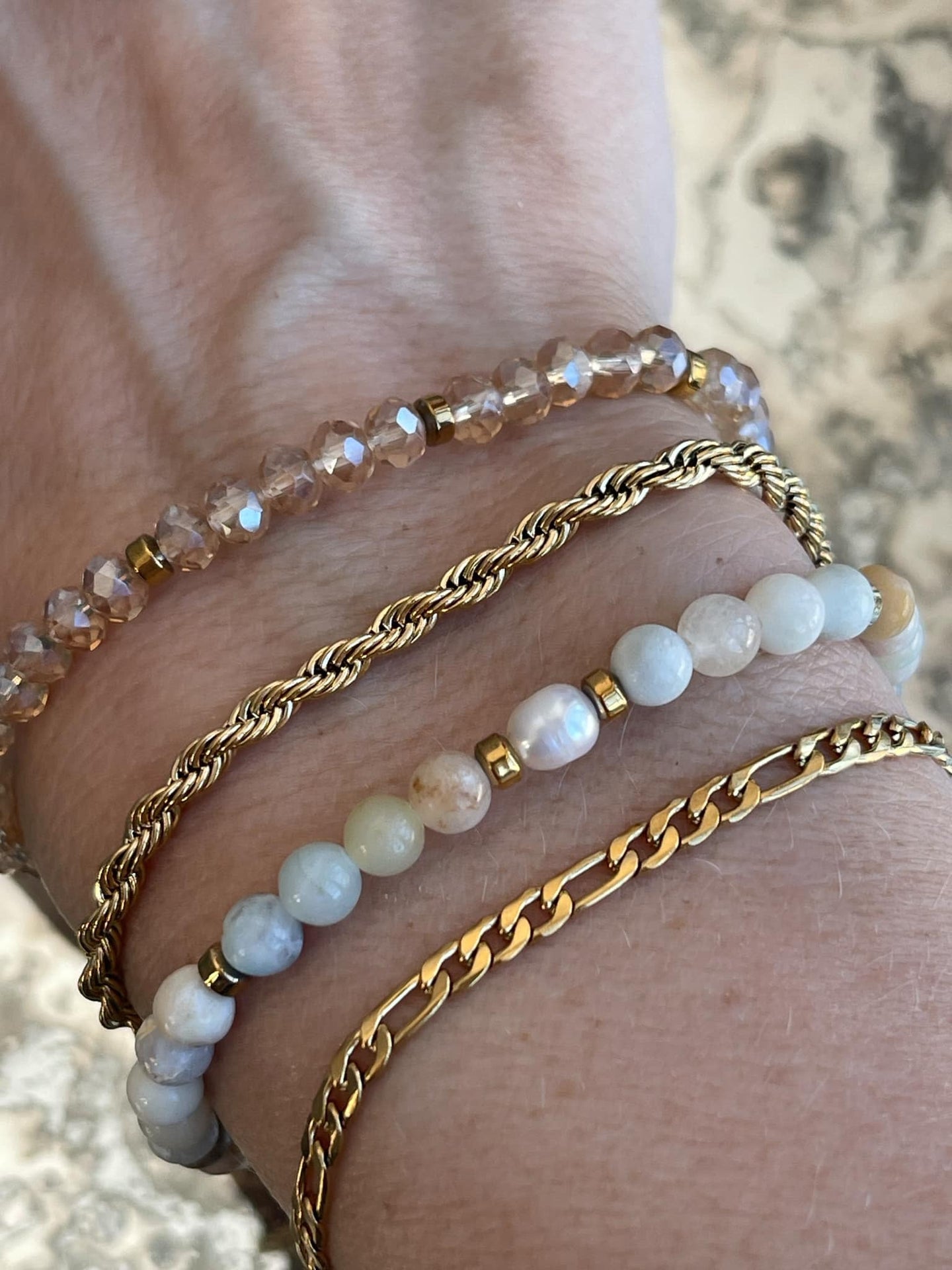 Armband Erika Natur - Set mit 4 Armbändern