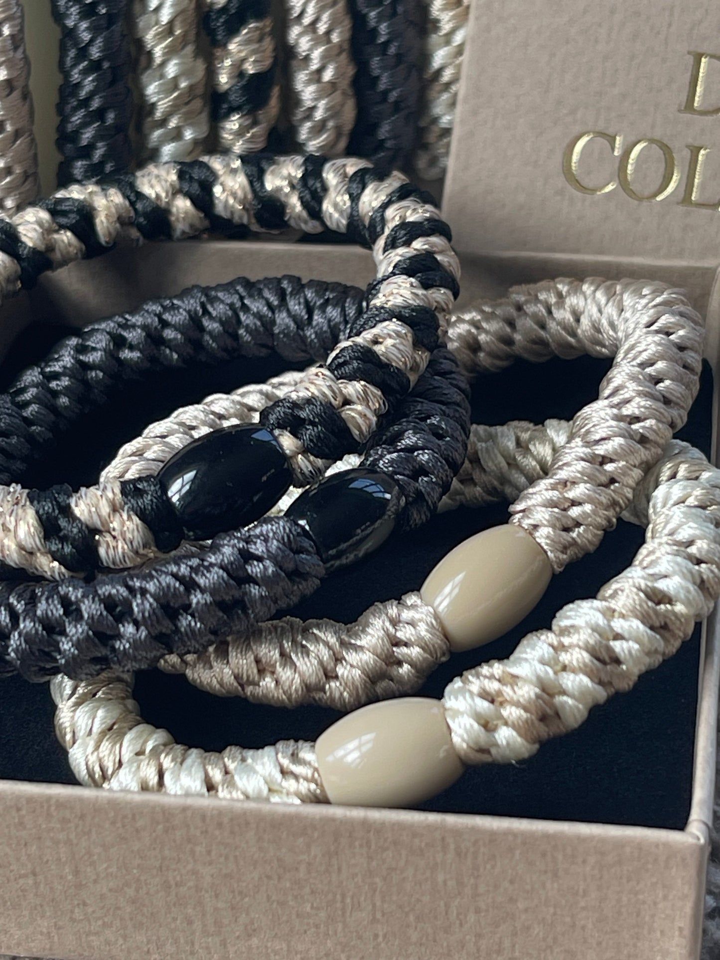 Haargummis Supreme Black / Nature - 4 Stück
