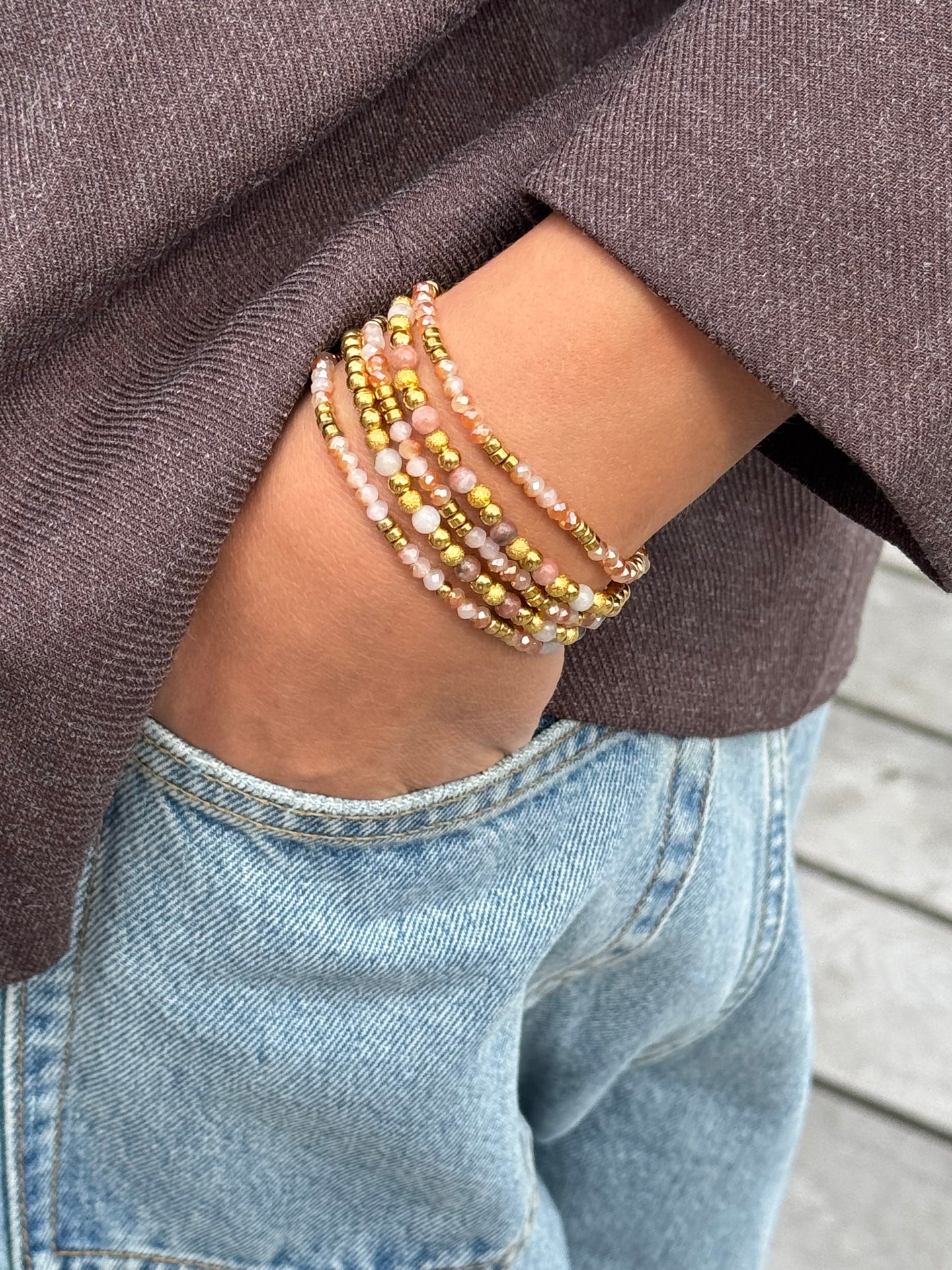 Armband Ofelia Natur - Set mit 5 Armbändern