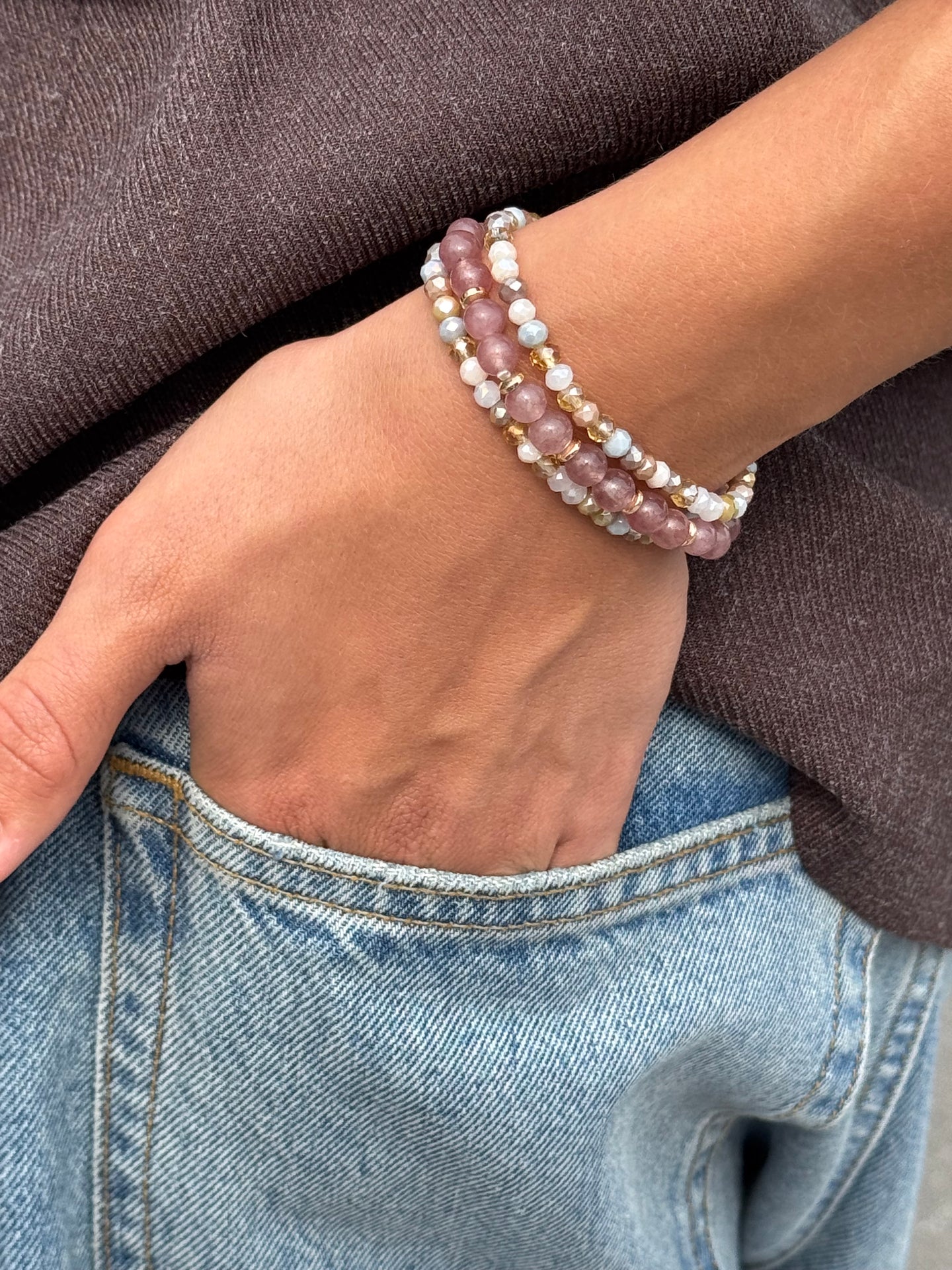 Armband Luna Vintage Rose – Set mit 3 Stück