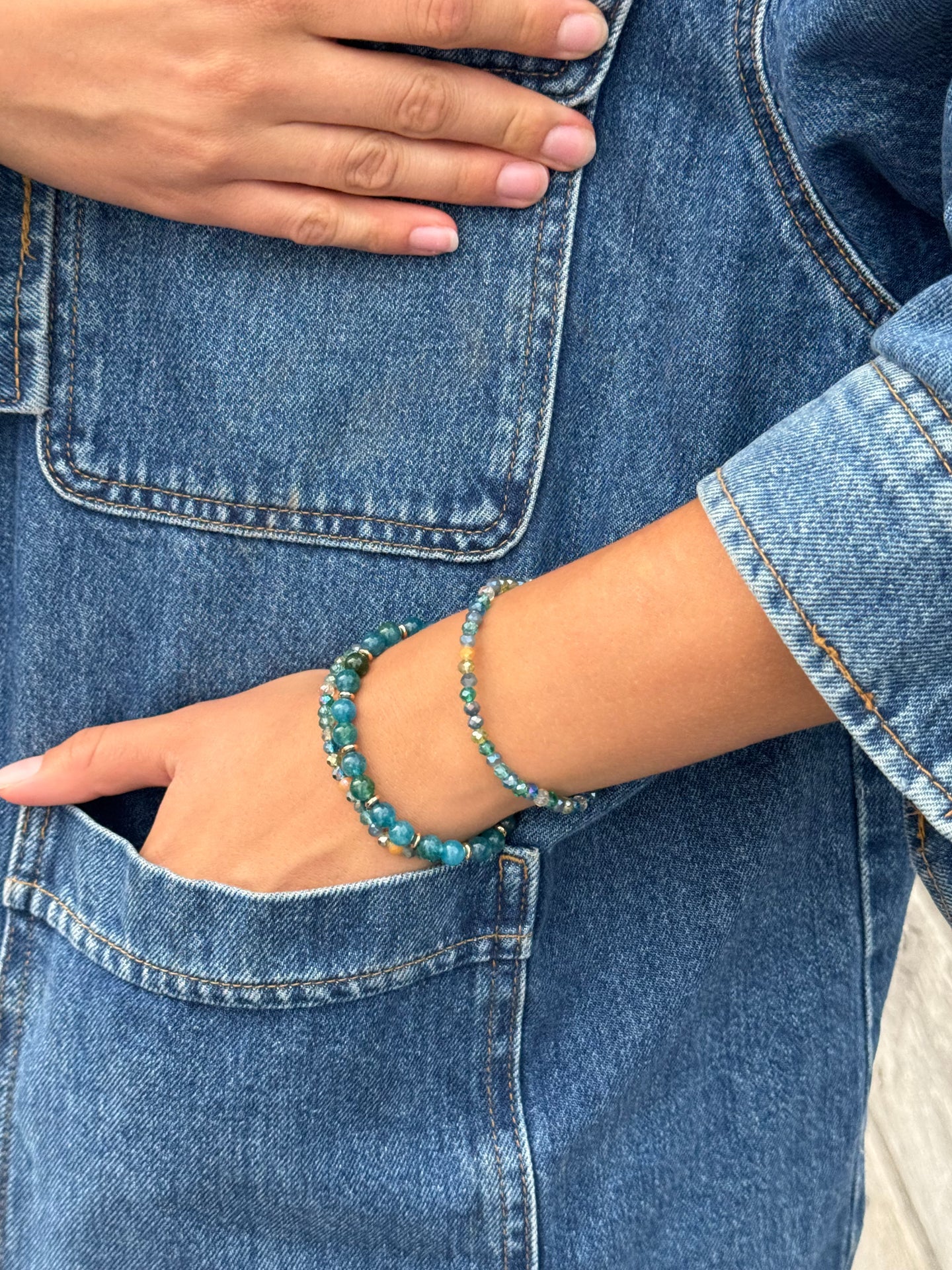 Armband Luna Sea Green – Set mit 3 Stück