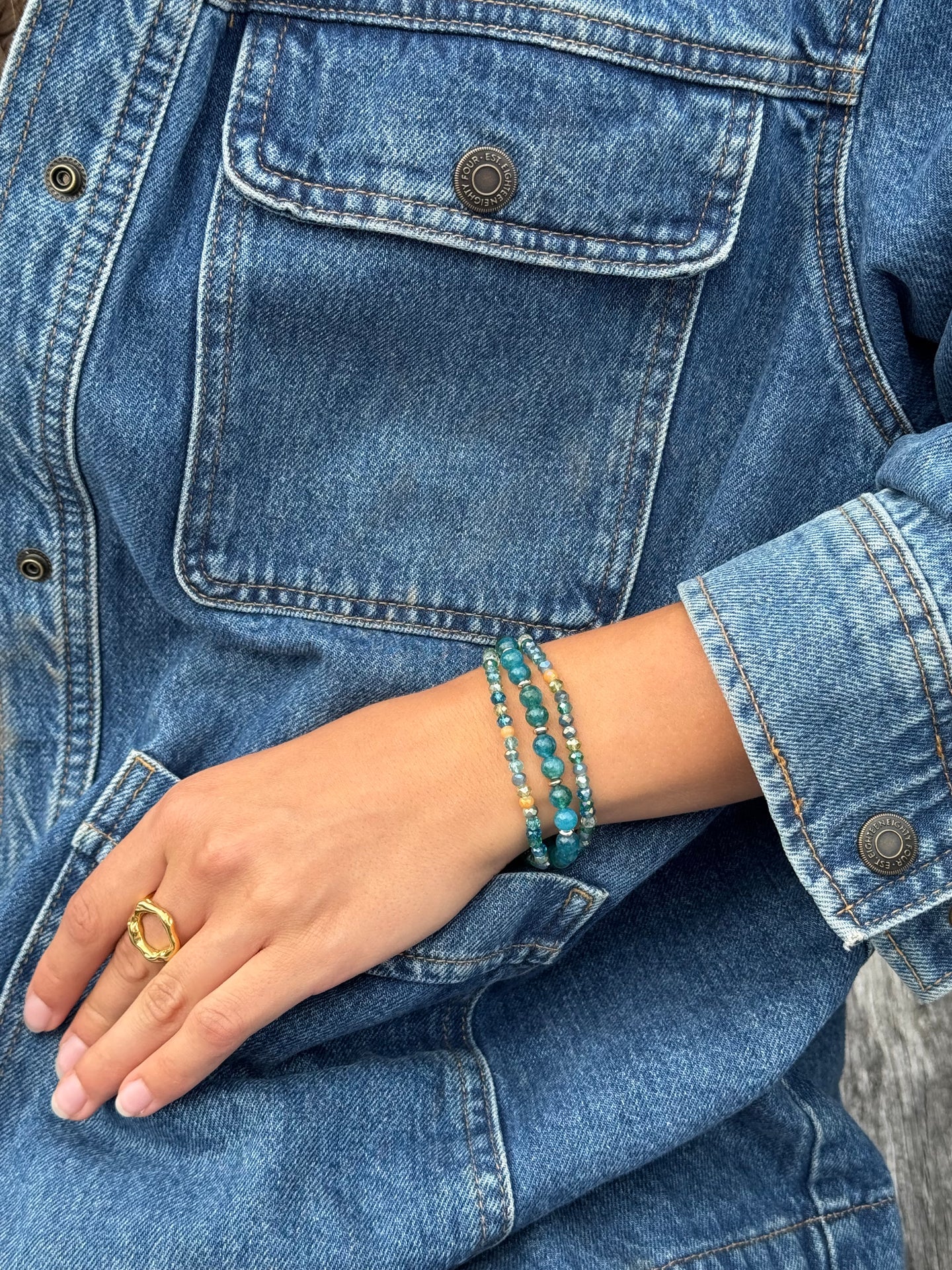 Armband Luna Sea Green – Set mit 3 Stück