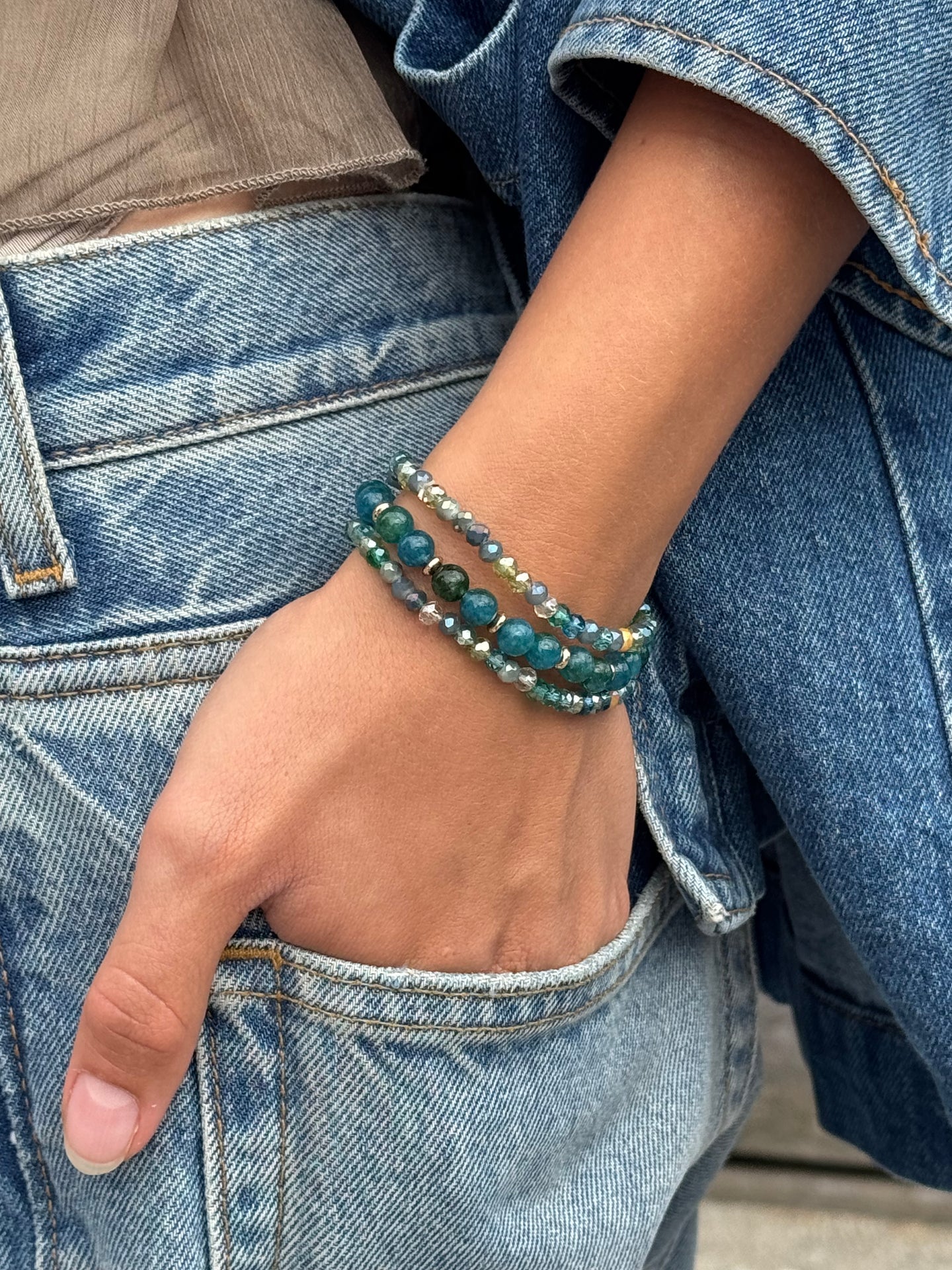 Armband Luna Sea Green – Set mit 3 Stück