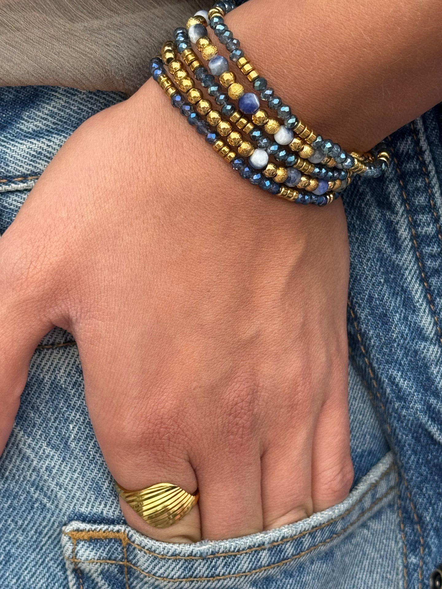 Armband Ofelia Navy – Set mit 5 Armbändern