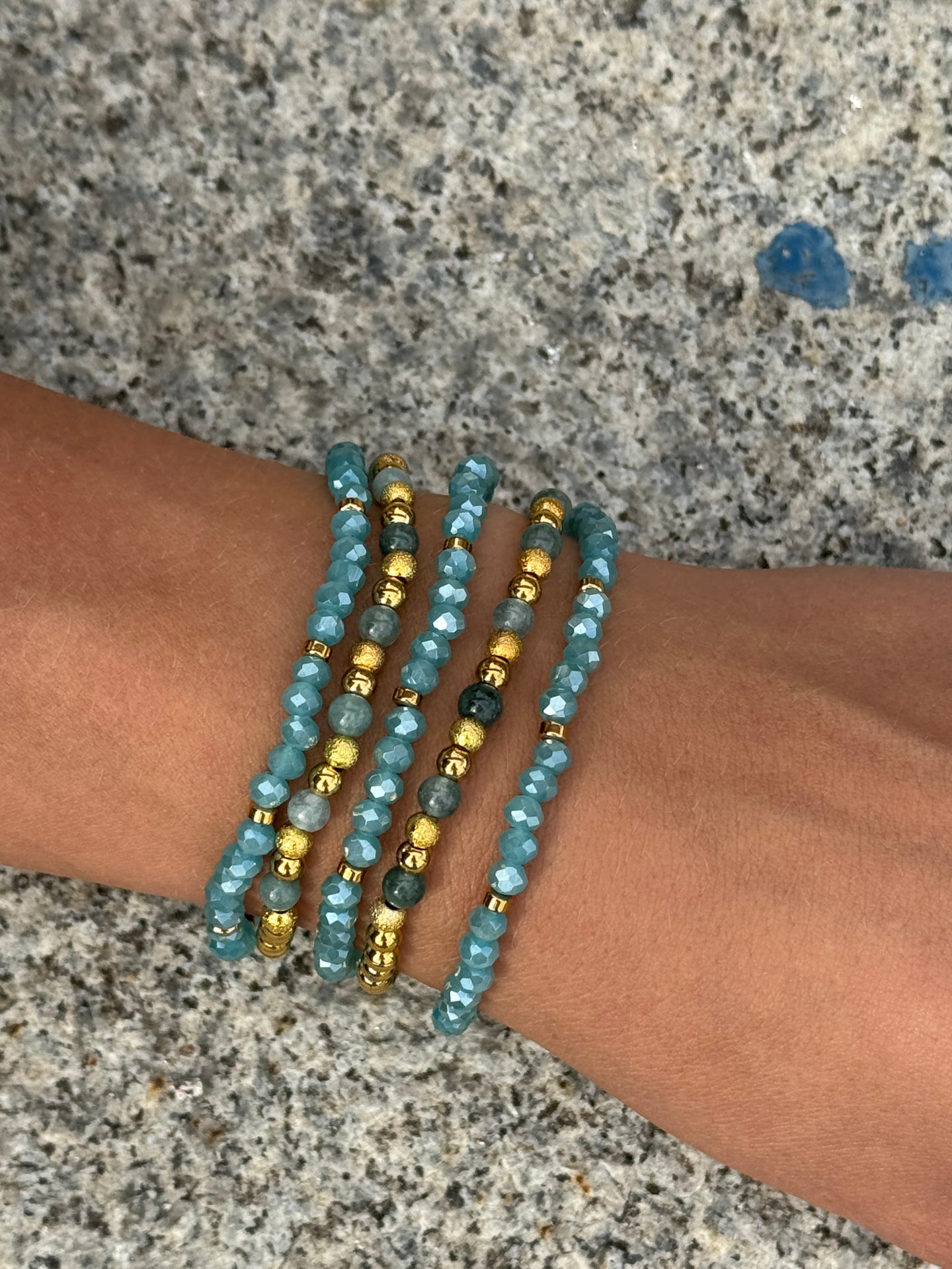 Armband Ofelia Aqua - Set mit 5 Armbändern
