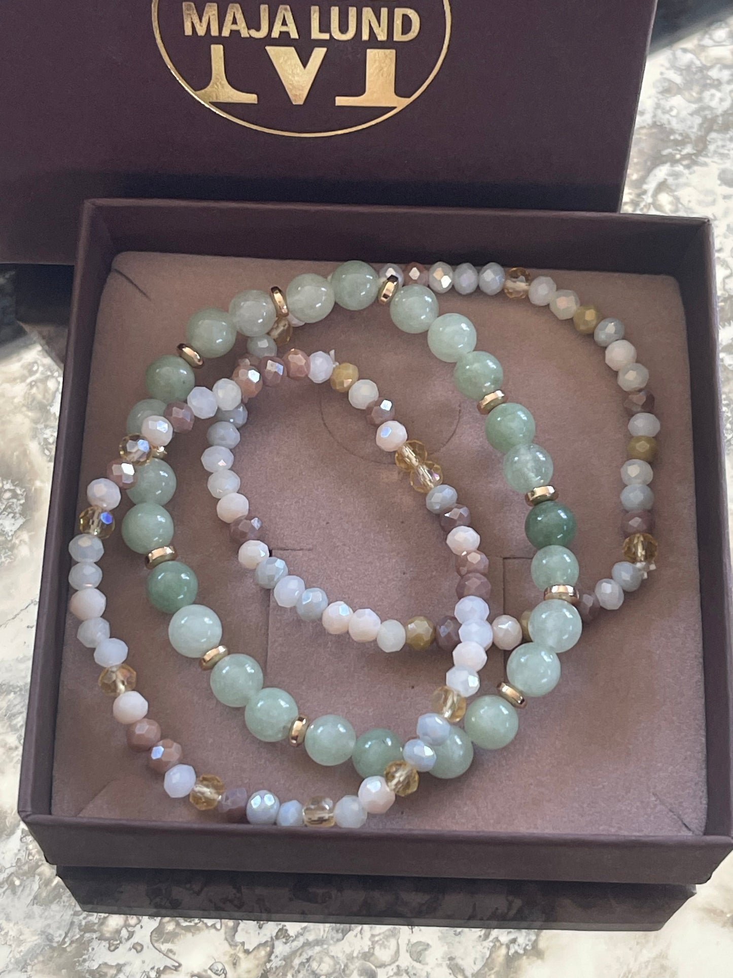 Armband Luna Jade Grün – Set mit 3 Stk.