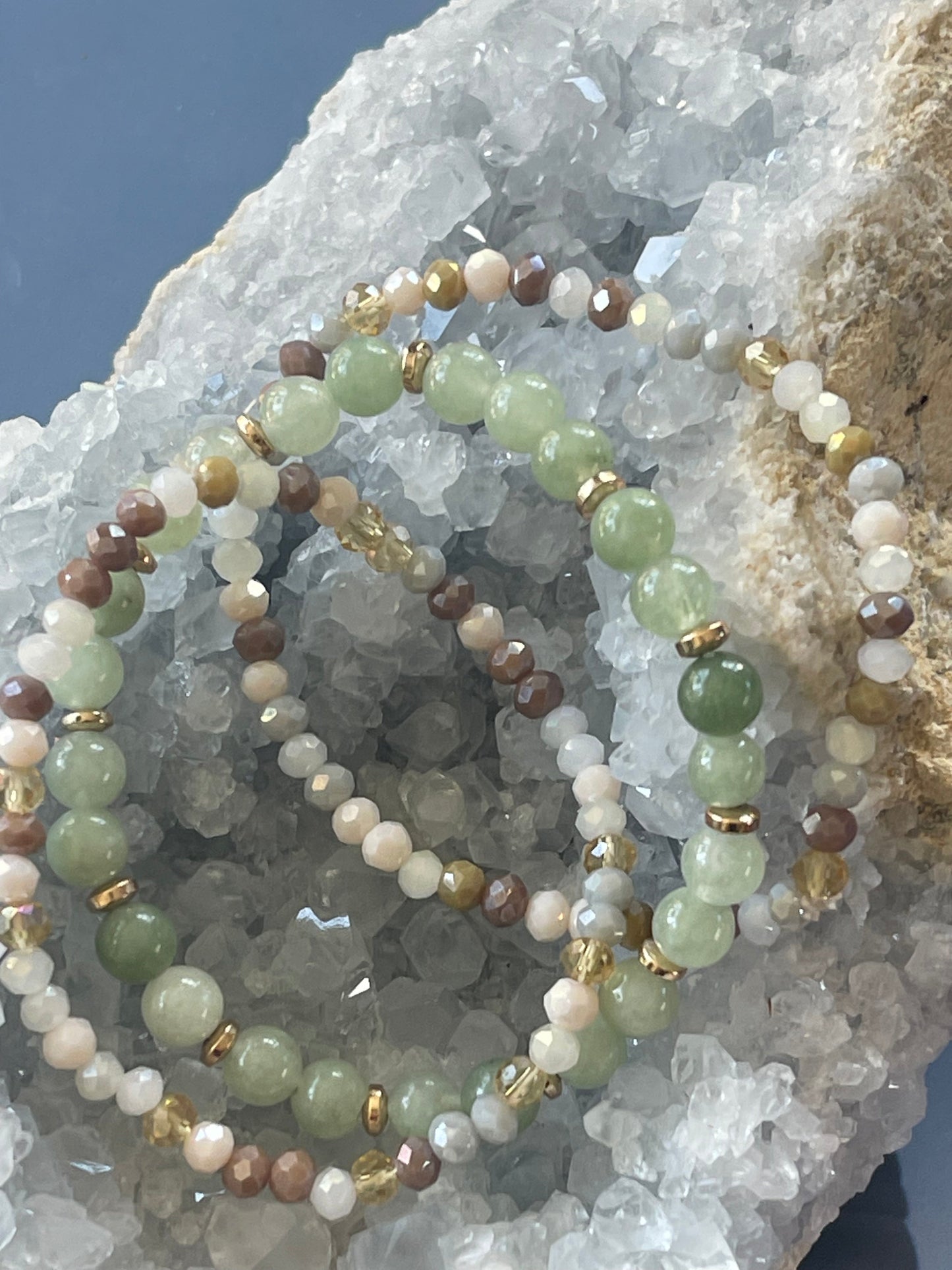 Armband Luna Jade Grün – Set mit 3 Stk.