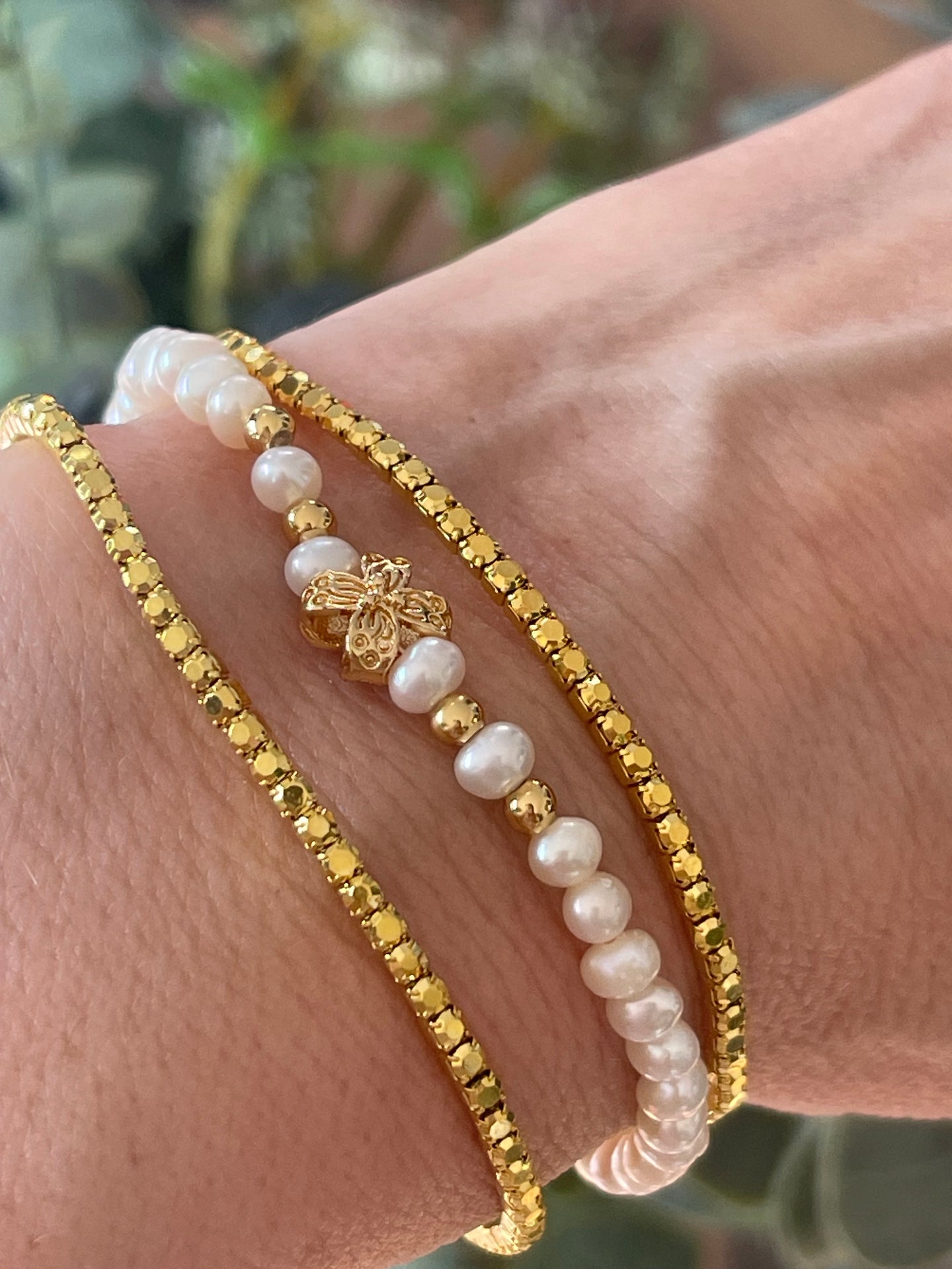 Armband Vega Set/3 - Echte Süßwasserperlen