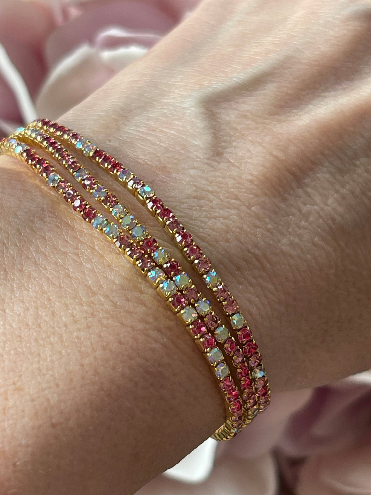 Armband - Elare Set/3 - elastisch - Rot-Mix