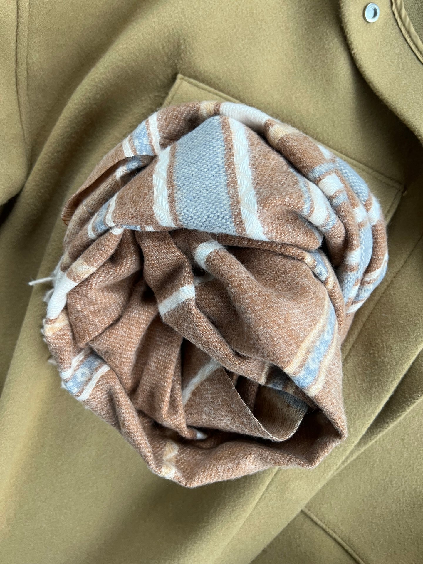 Schal Sasha - Cognac-Streifen