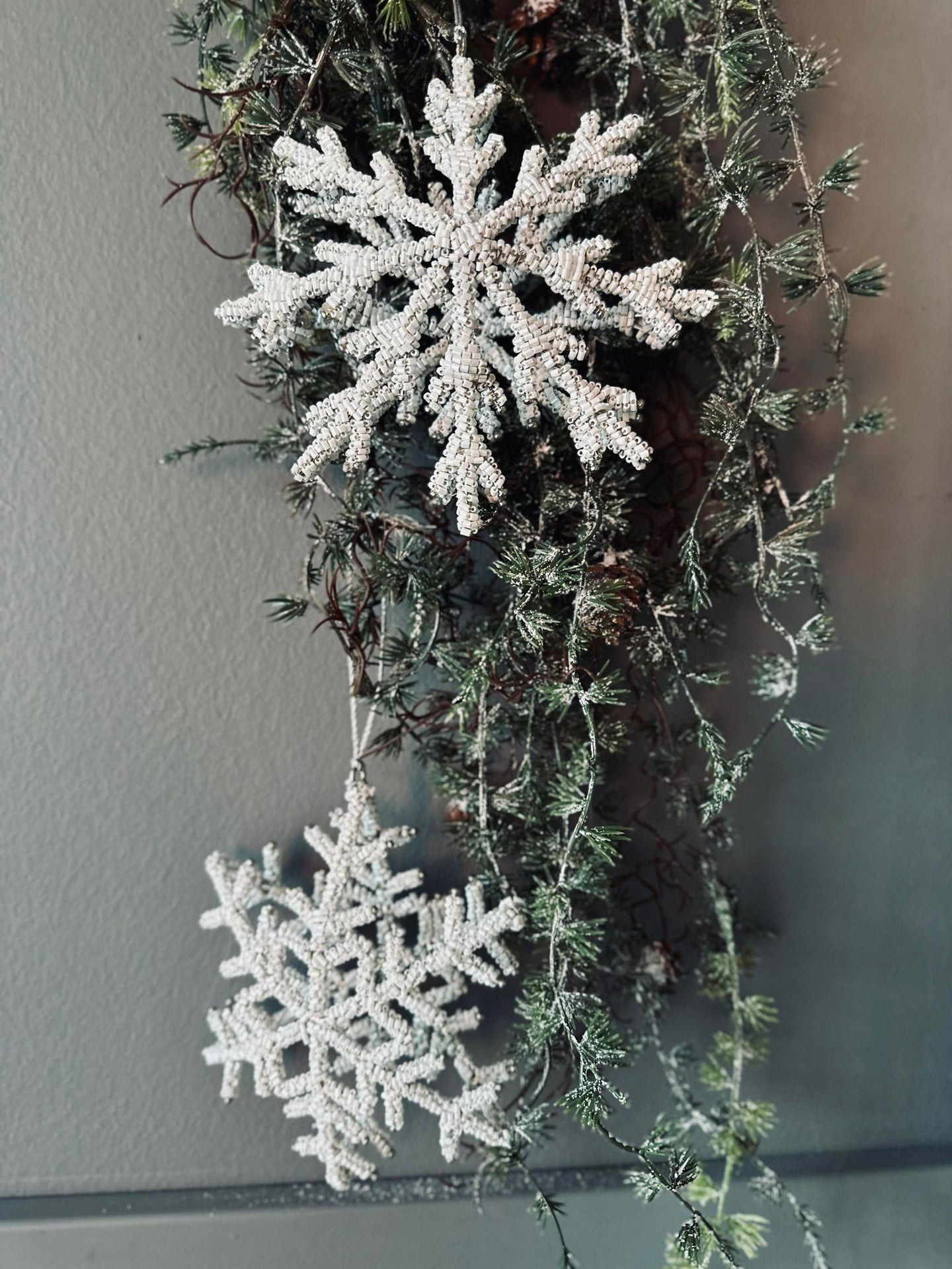 Weihnachtsanhänger silver / white mix