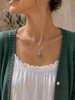 Laia Halskette Naturstein/Herz - Jade Grün