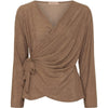 Wickelbluse mit Glitzer - Gold