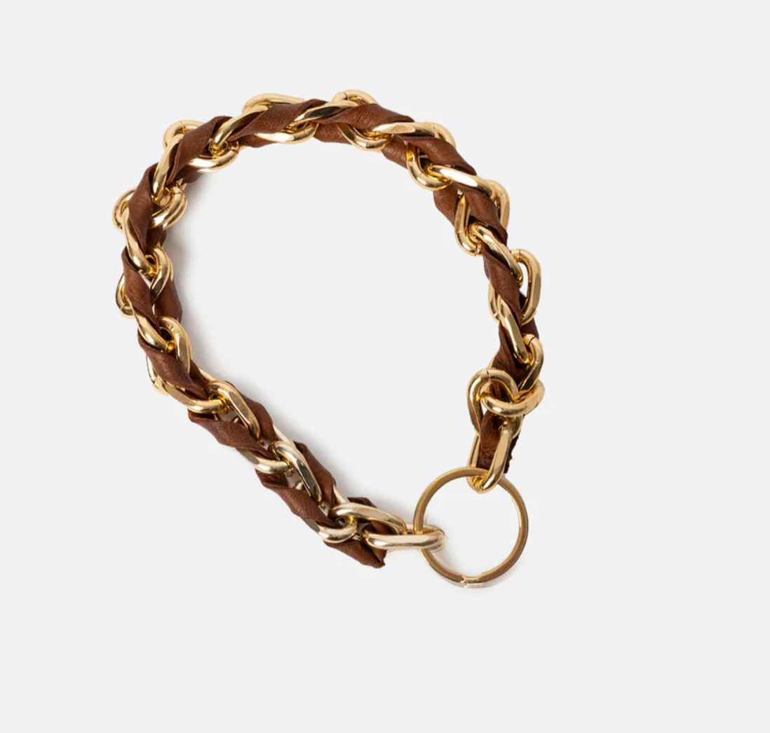 Schlüsselanhänger – Walnuss / Gold