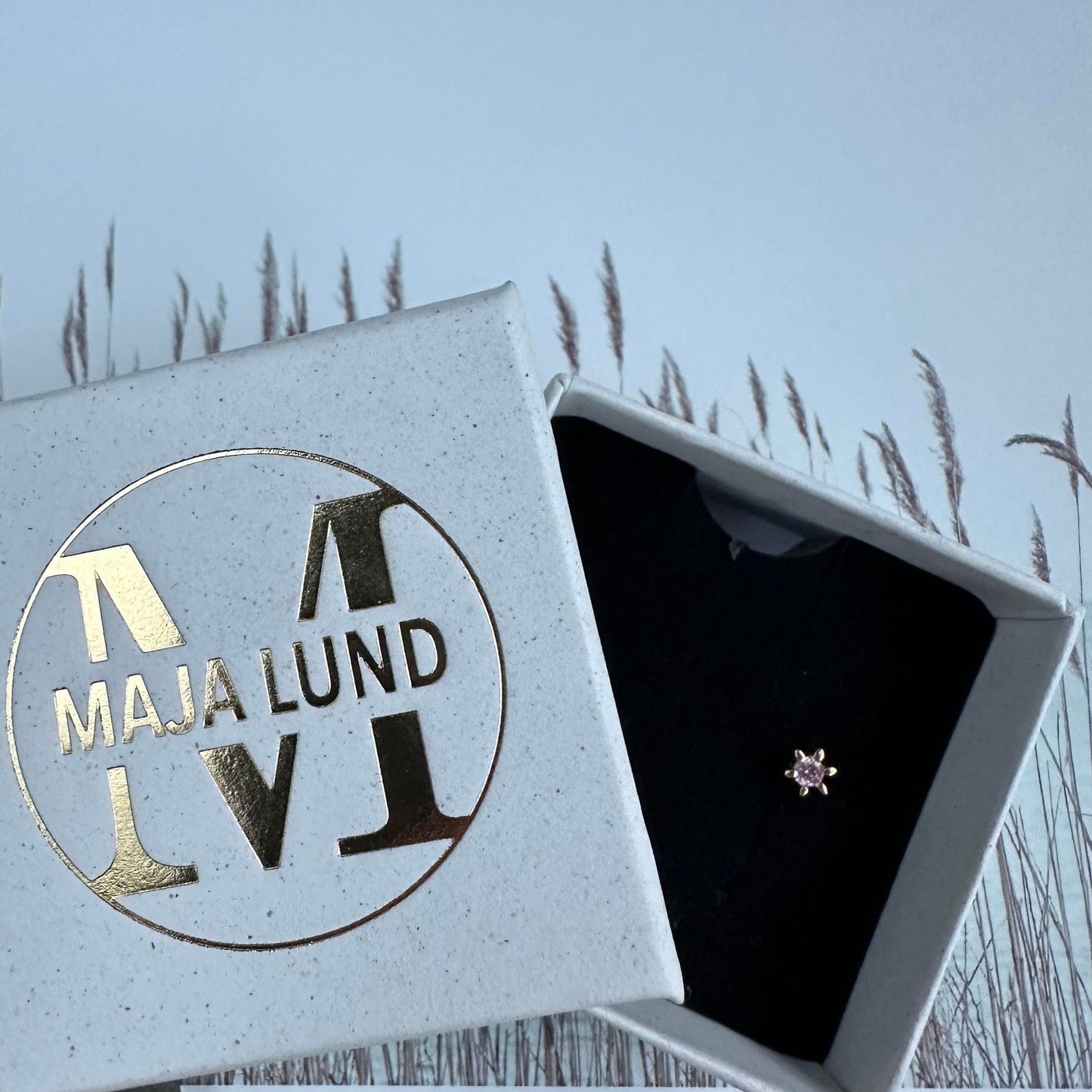 Ohrstecker Single GIA Pink 18K vergoldet – 1 Stück