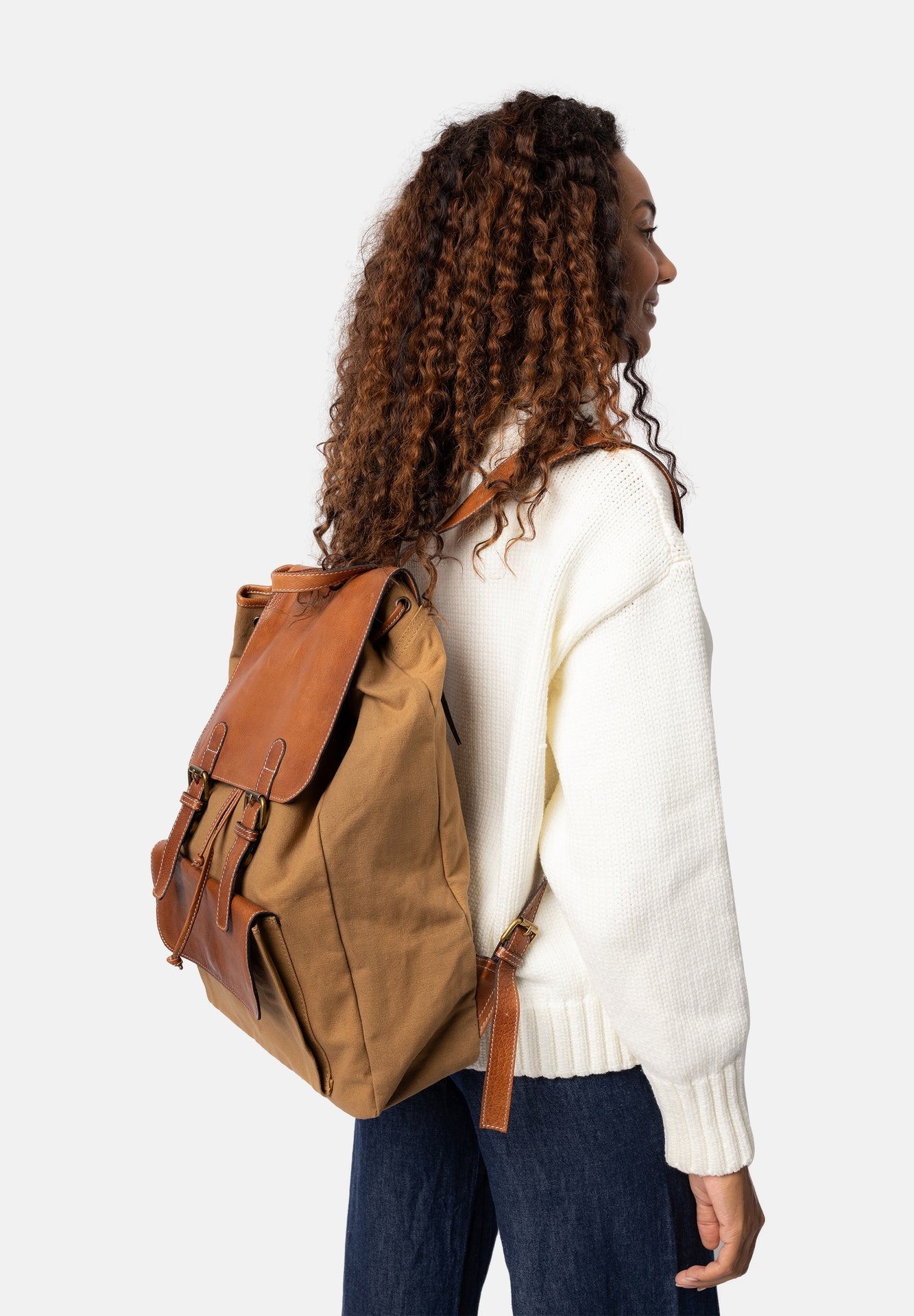 Rucksack aus Canvas und Leder
