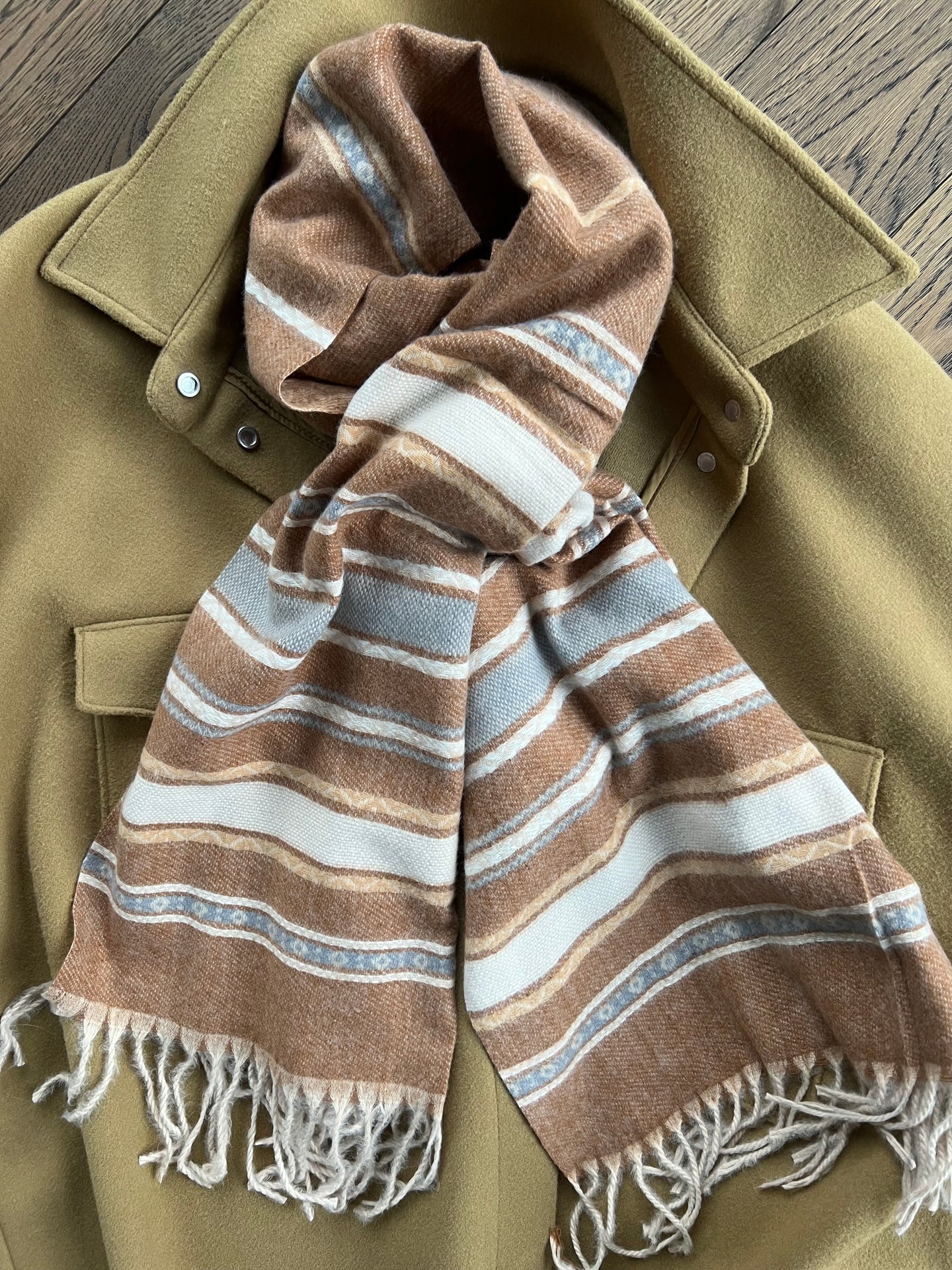Schal Sasha - Cognac-Streifen