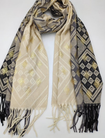 Schal diamond printed beige