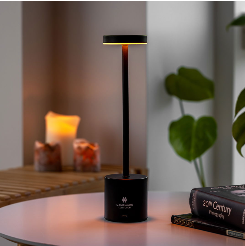 Touch-Tischlampe in Schwarz