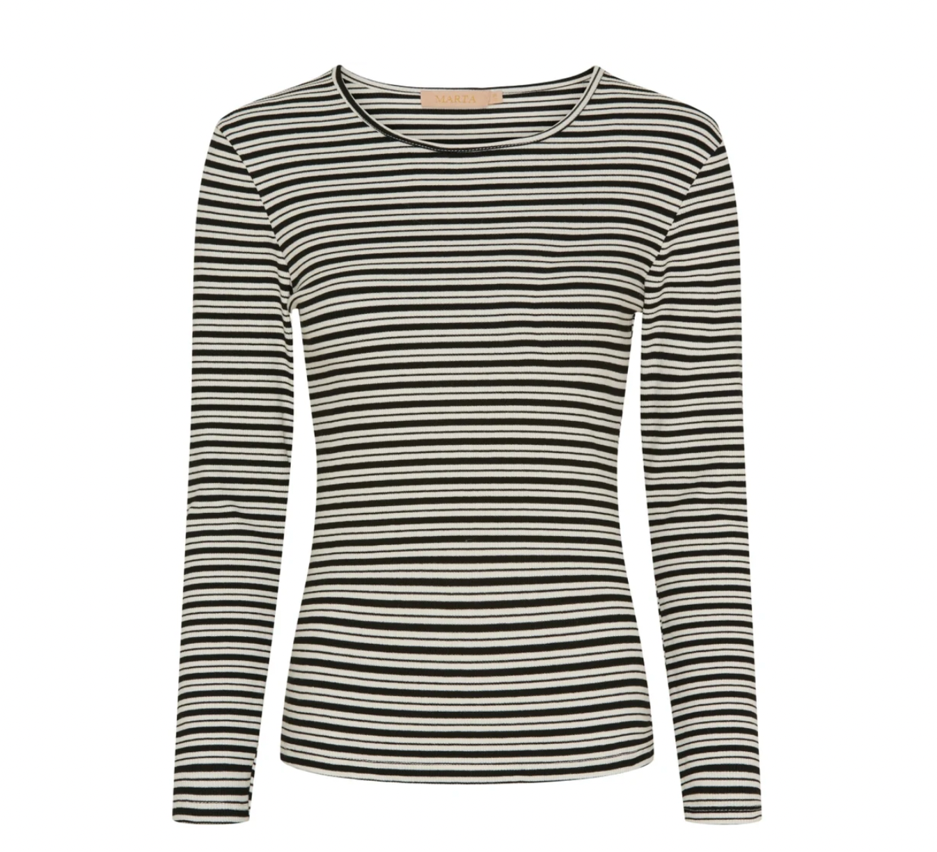 Bluse Christel strib - Black / Creme