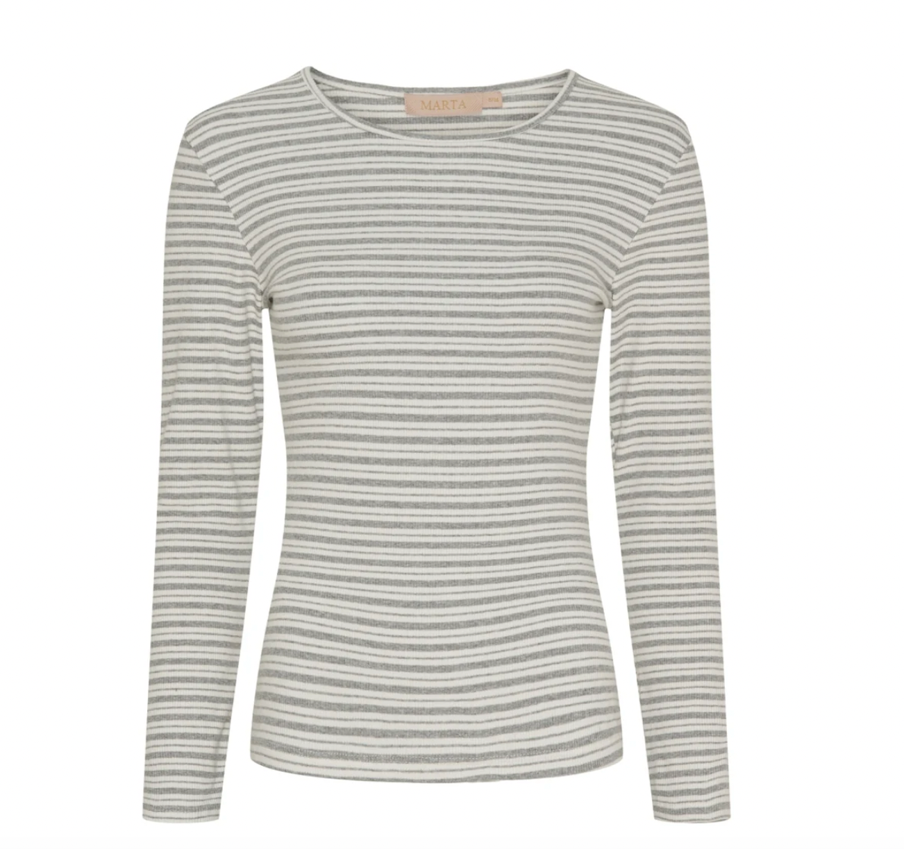 Bluse Christel gestreift - Grau meliert