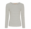 Bluse Christel gestreift - Grau meliert