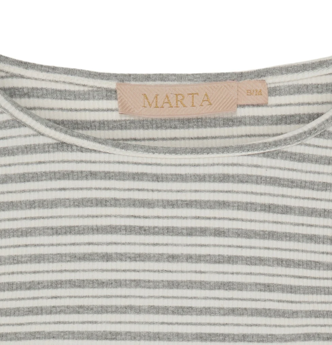 Bluse Christel gestreift - Grau meliert
