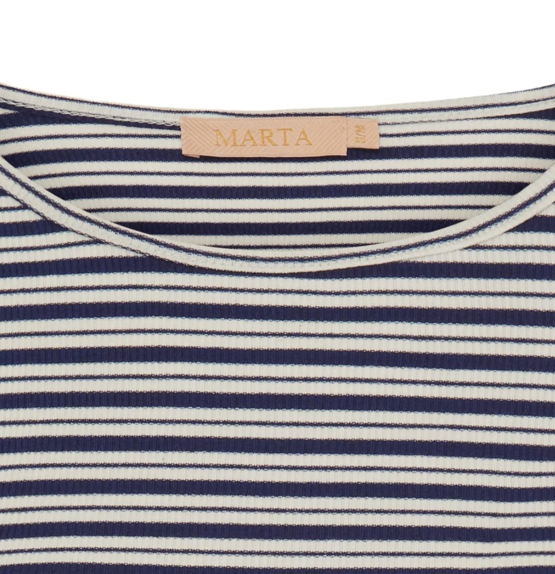 Bluse Christel gestreift - Navy / Creme
