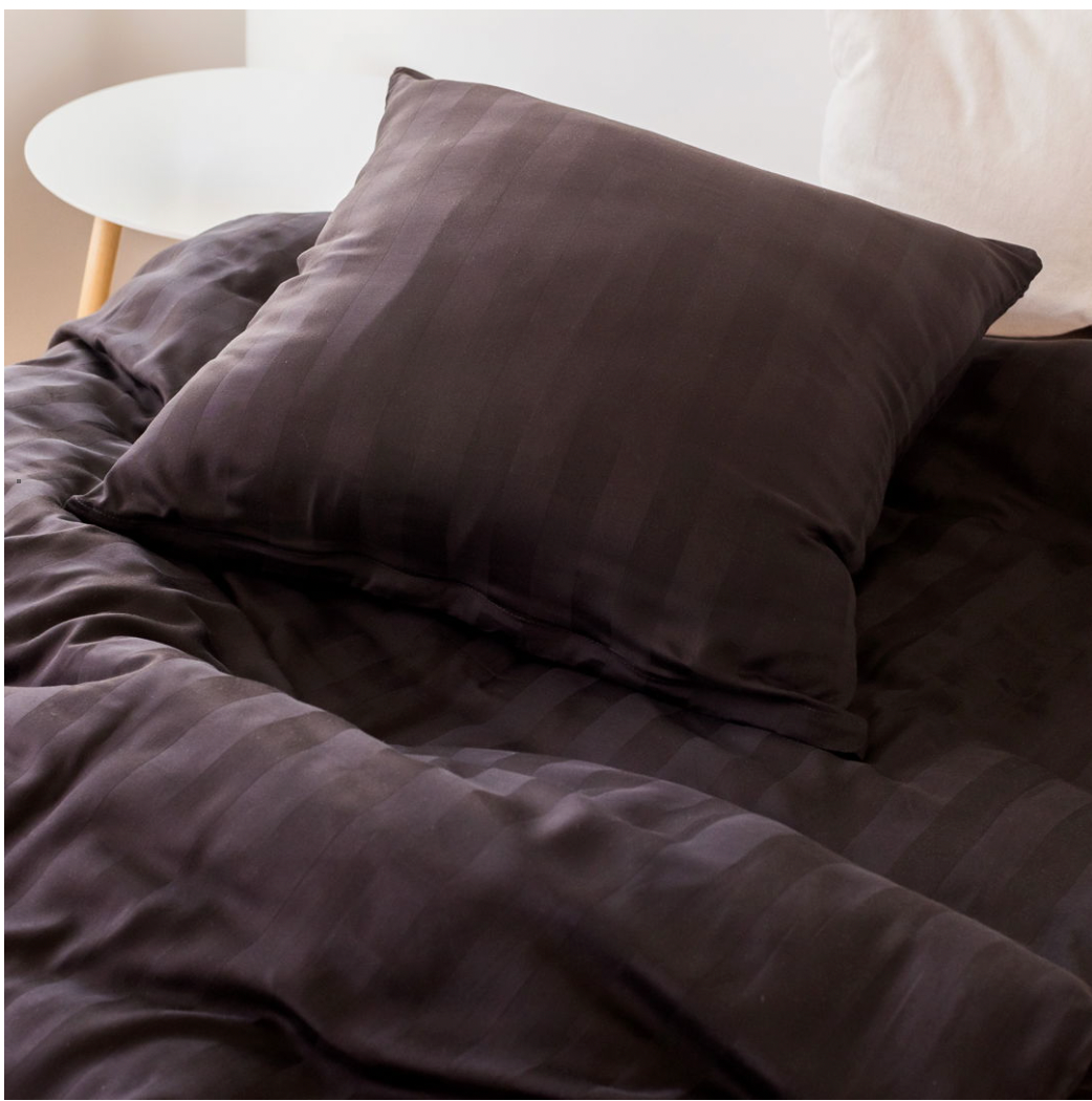 Bambus-Satin-Bettwäsche, braun, 140x200 - 63x60