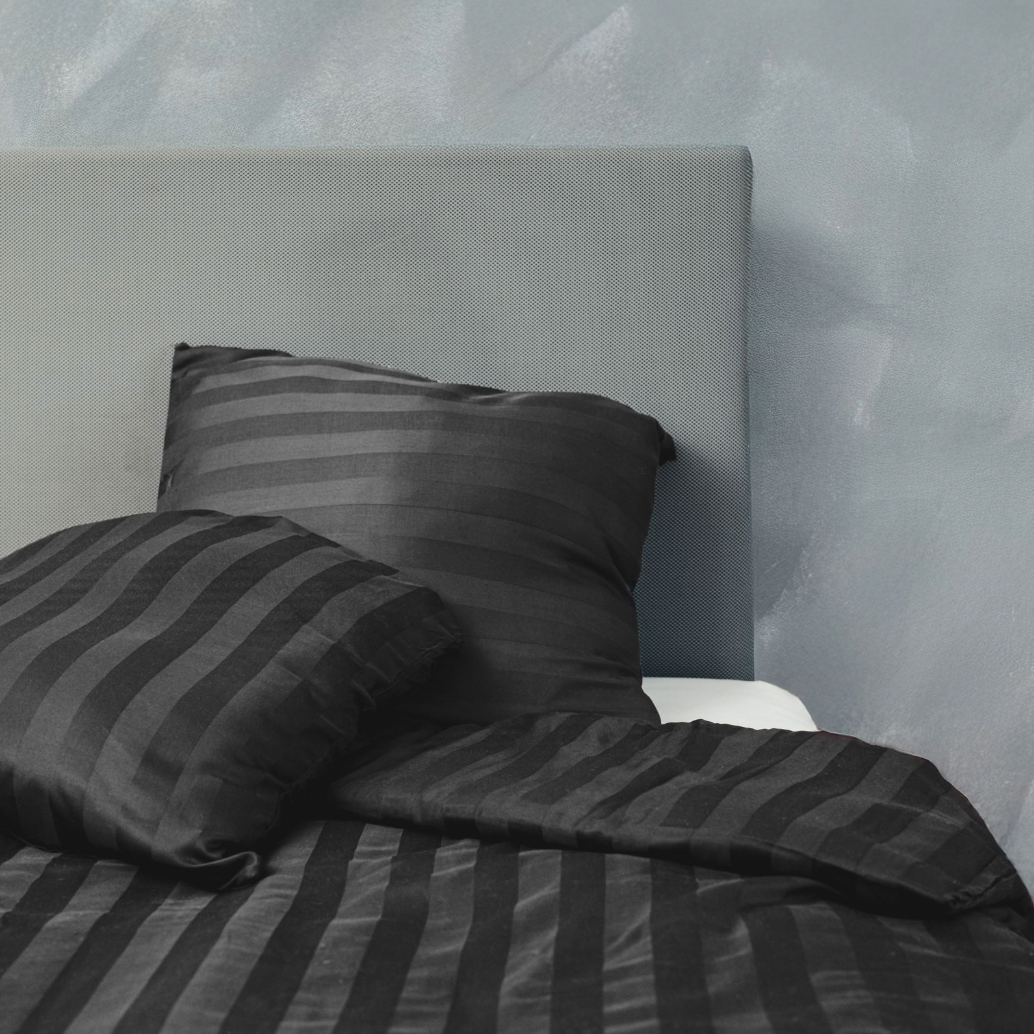 Bambus-Satin-Bettwäsche, koksgrau, 140x220 - 63x60