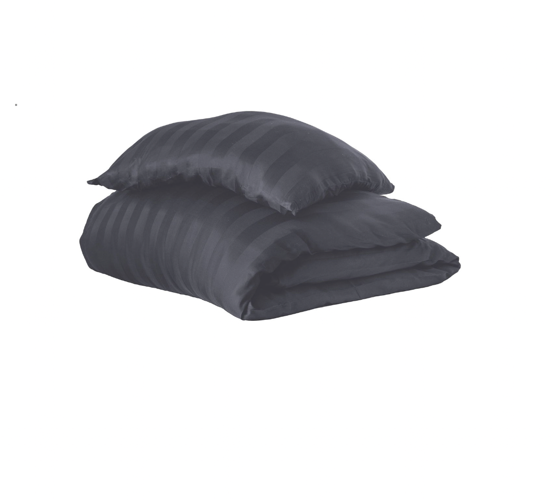 Bambus-Satin-Bettwäsche, koksgrau, 140x220 - 63x60