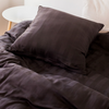 Bambus-Satin-Bettwäsche, braun, 140x220 - 63x60