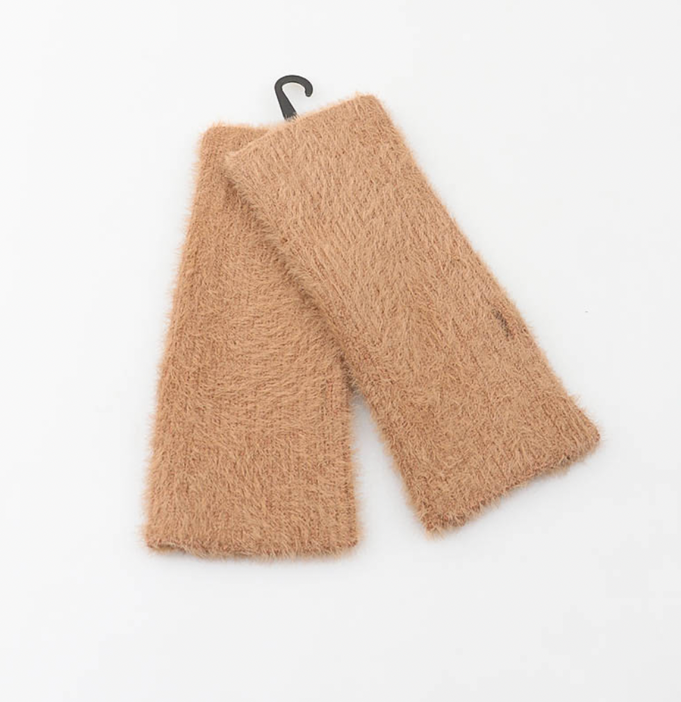 Handschuhe - Beige Plüsch