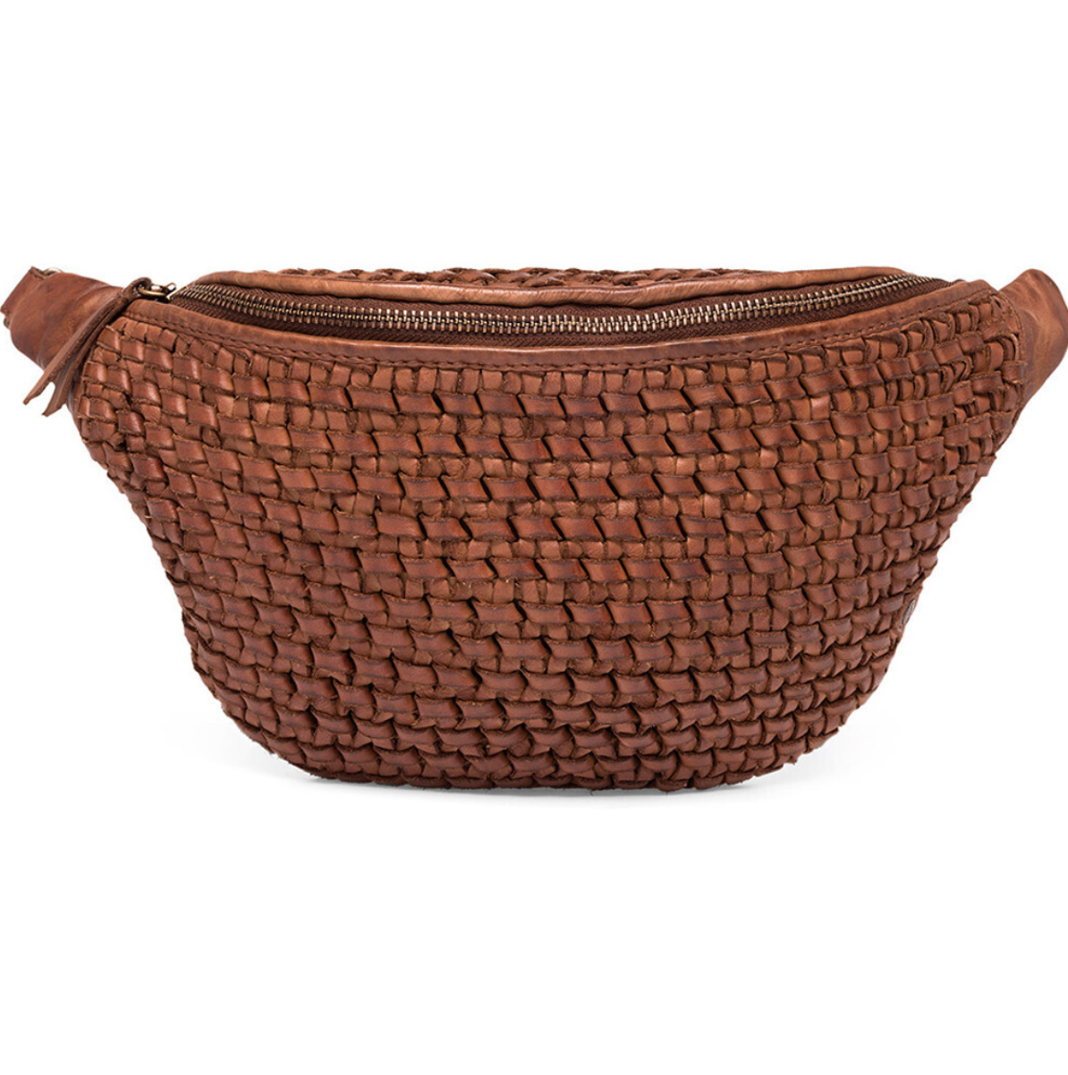 Bumbag Geflecht Cognac