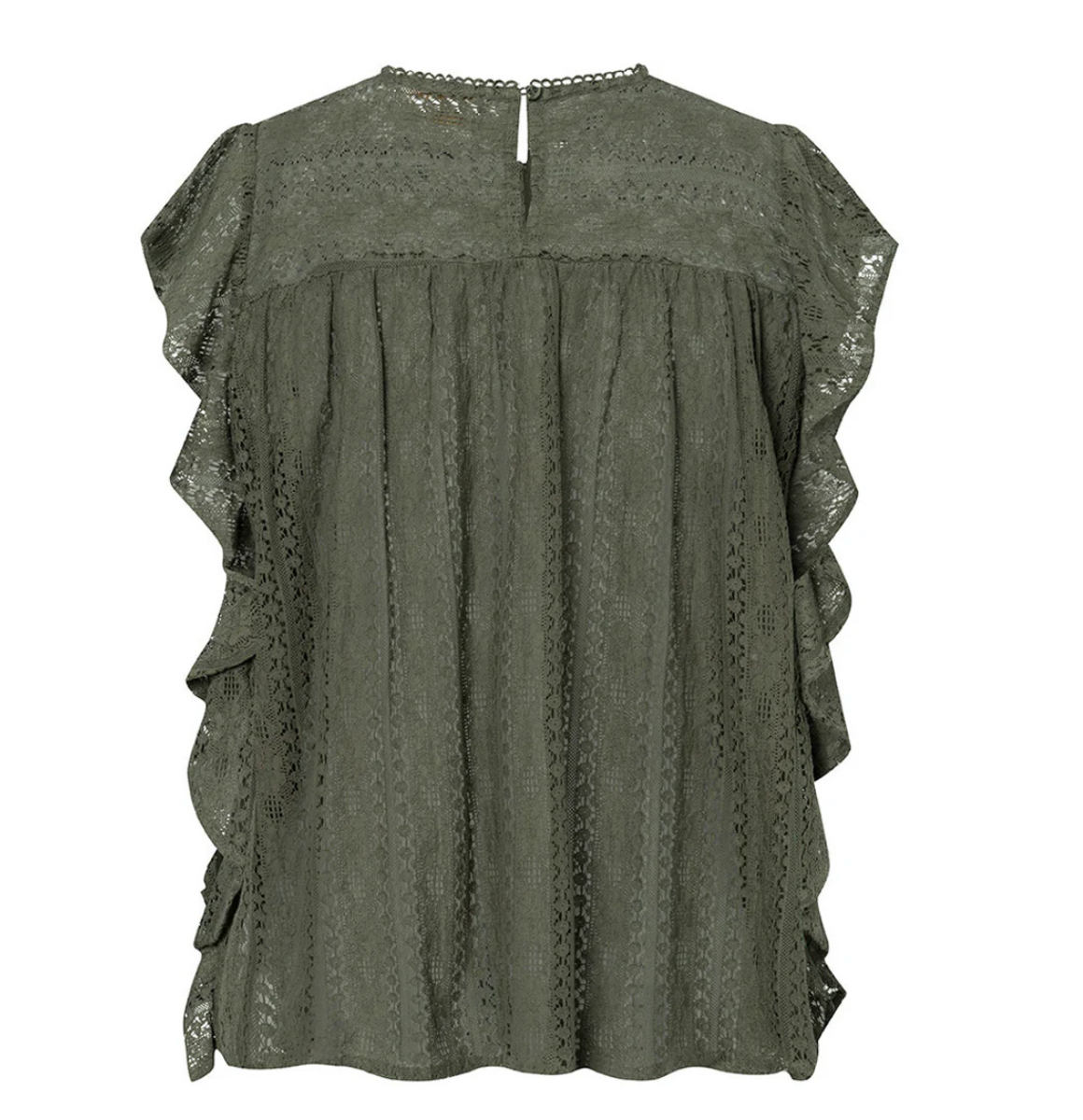 Bluse mit Spitze Nelly - Khaki