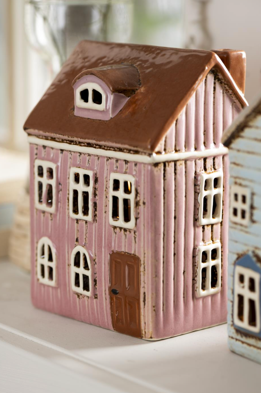 Lichthaus aus Keramik - Rosa