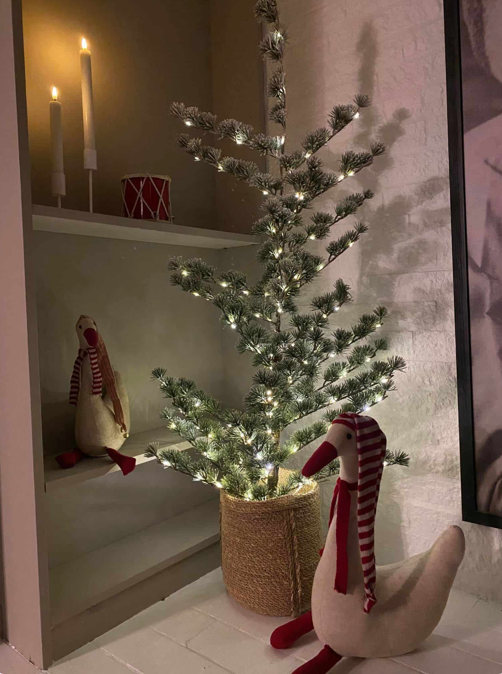 Zeder mit Schnee - Ink LED-Lichterkette - 170 cm