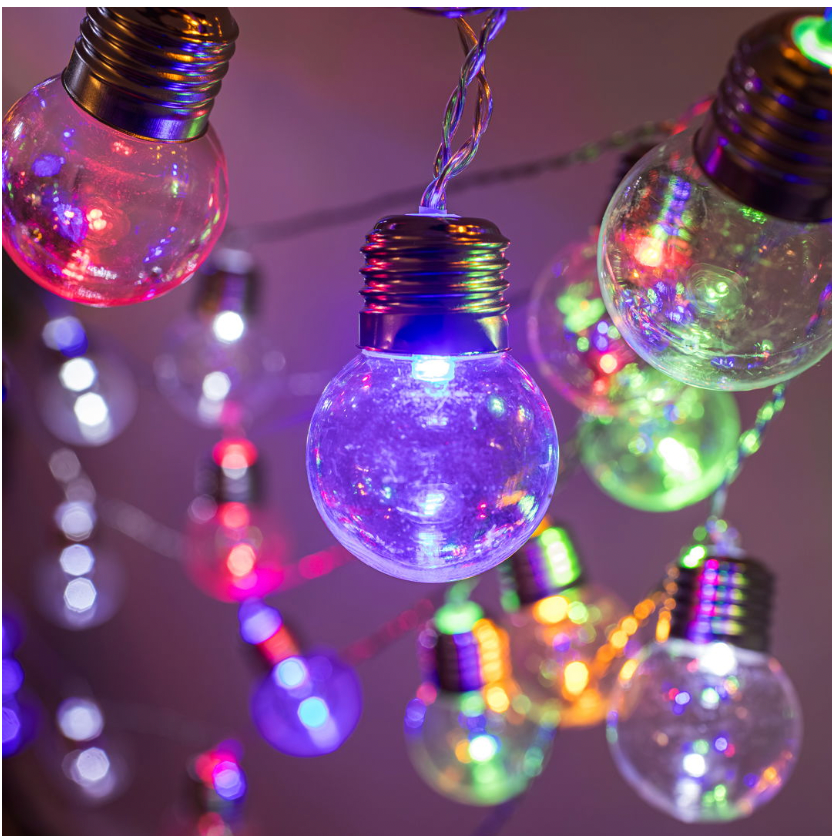 Große Lichterkette mit 50 LEDs und Timer