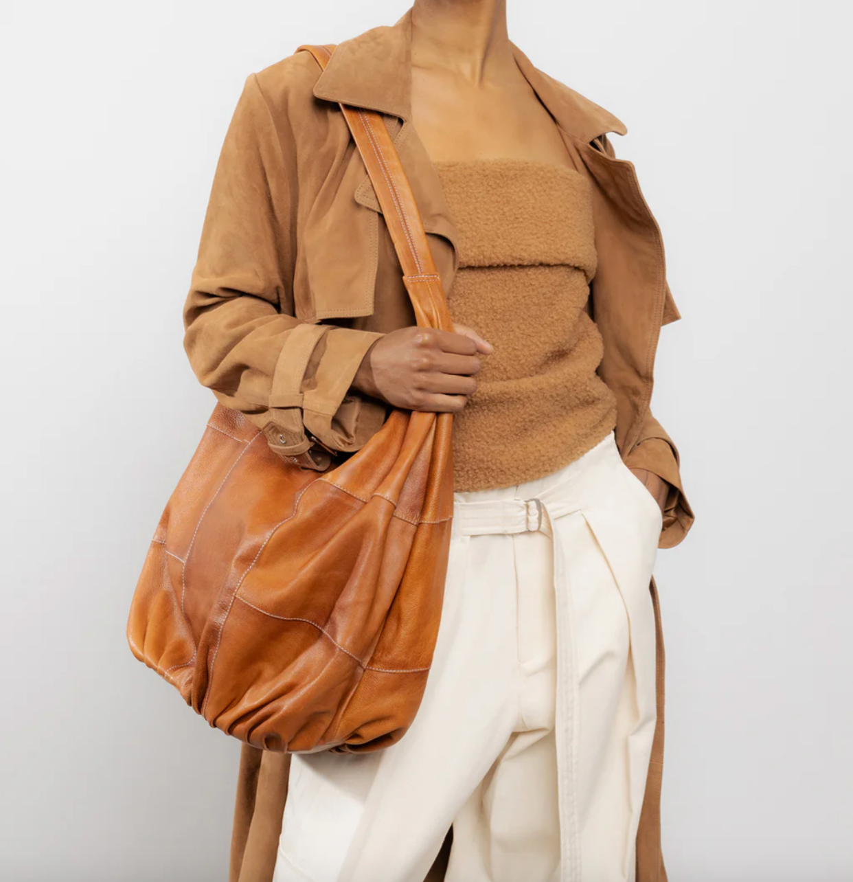 Schultertasche Big cognac
