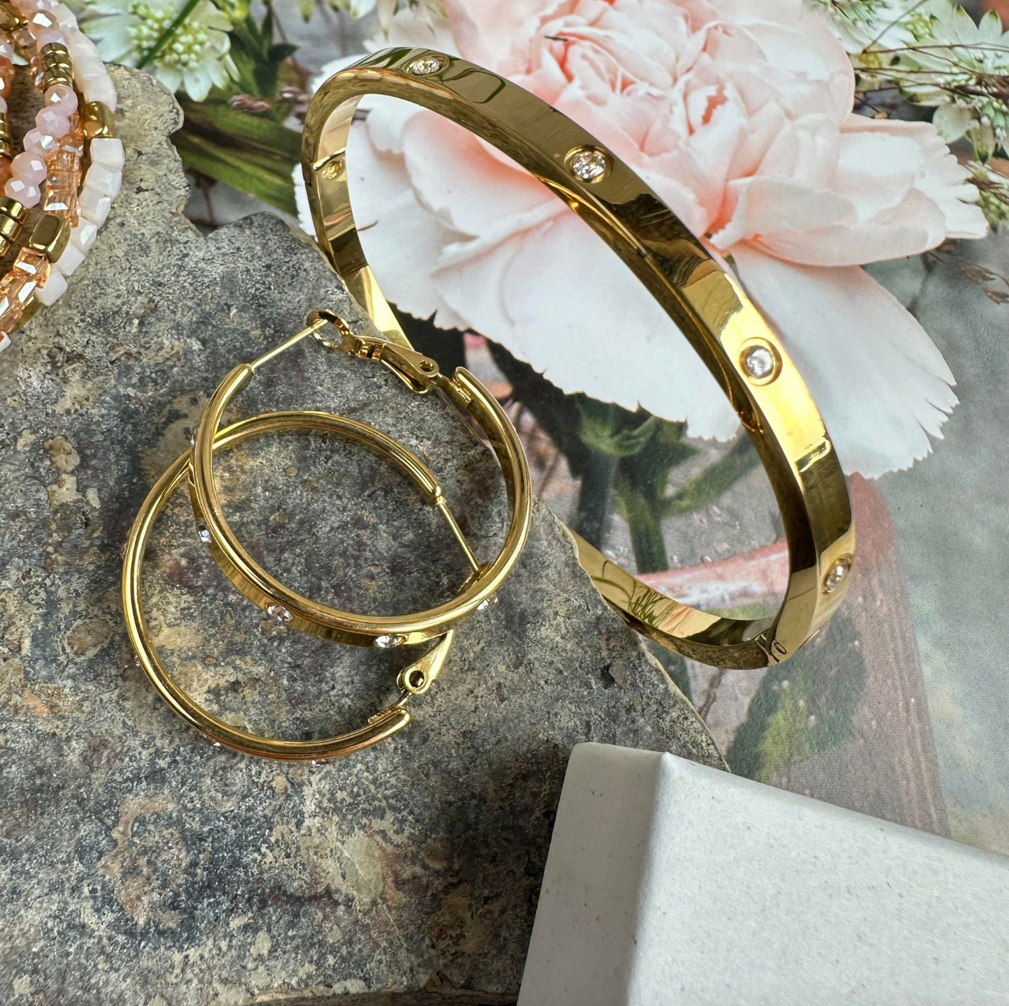 Mindy Set mit Armband und Ohrringen - vergoldet