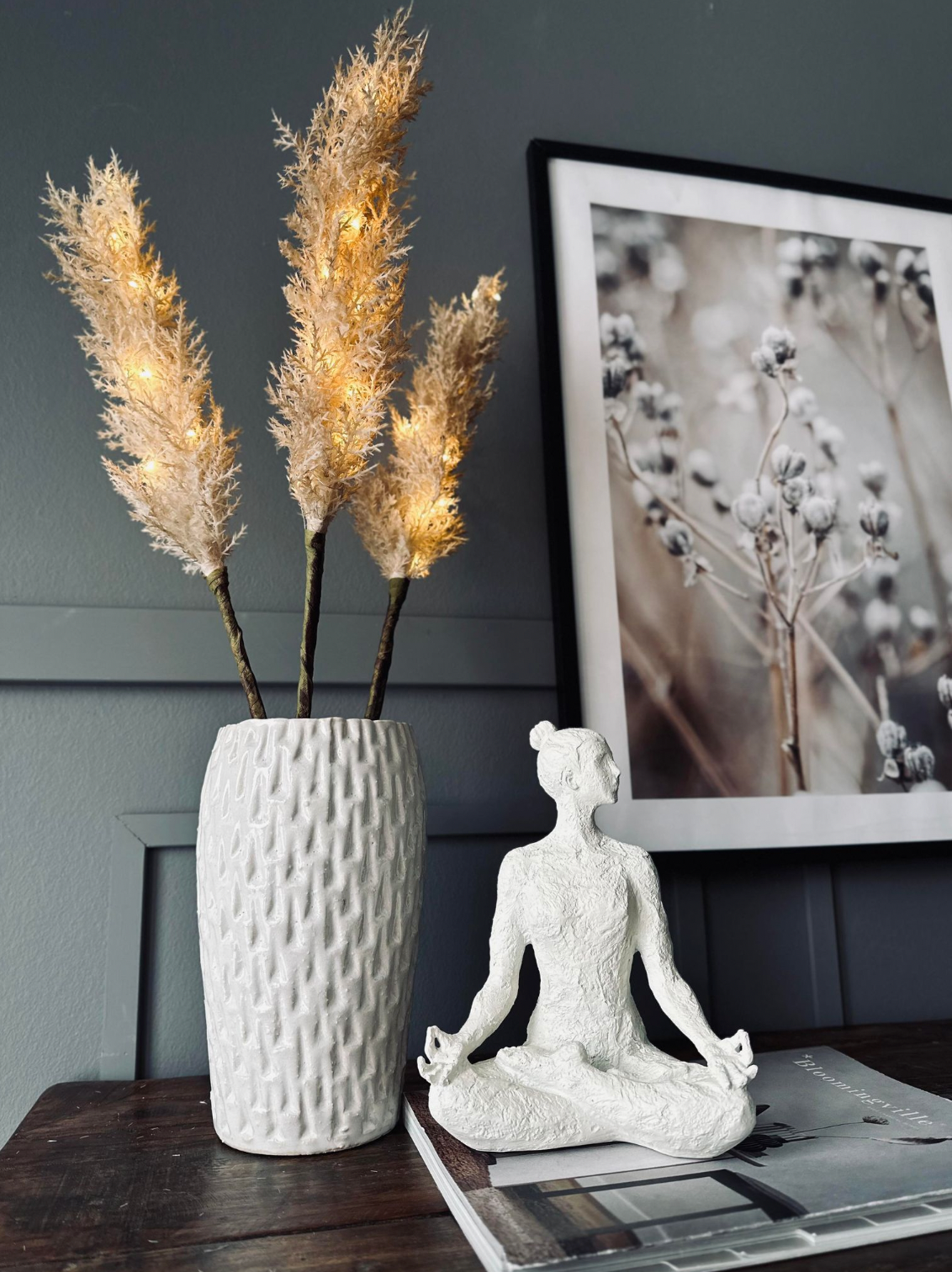 Pampas mit LED-Licht - 118 cm