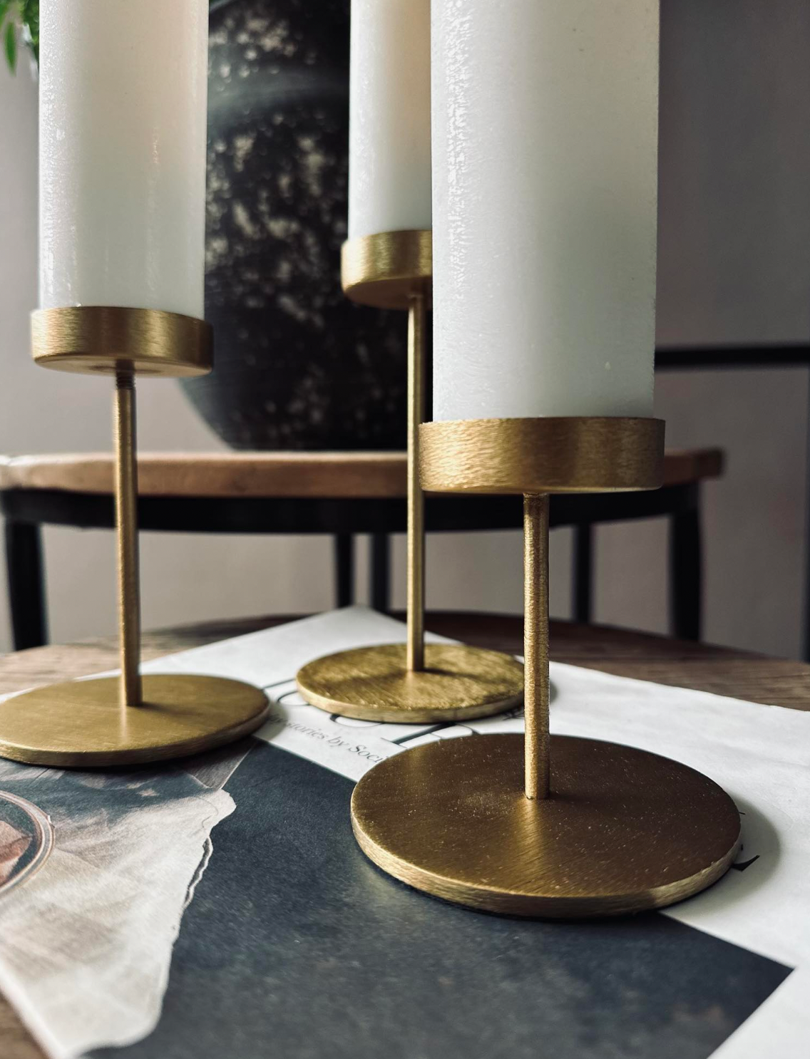 Kerzenhalter-Set für Stumpenkerzen – Golden Liva