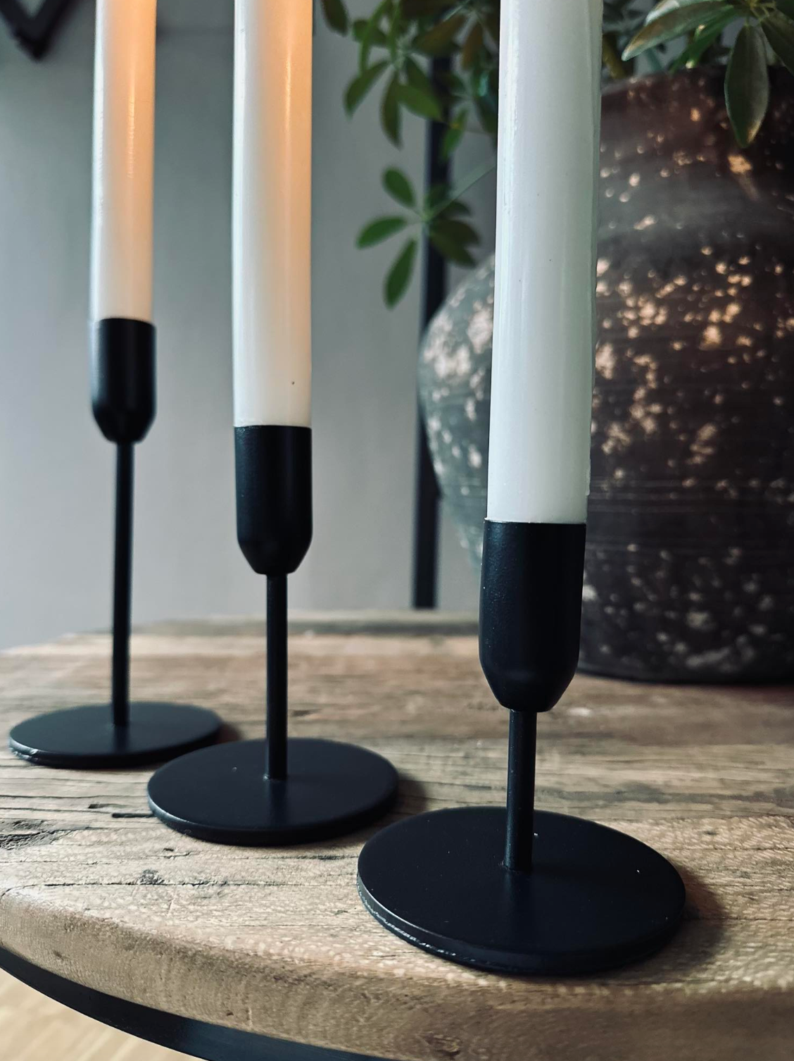 Kerzenhalter-Set 3 Stk. für Stabkerzen – Black Mindy