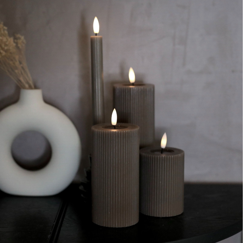 LED-Lichtpaket gerillt - 5er Pack coffee